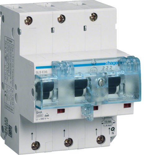 Hager Sls-Schalter 3polig E-35a Htn335e ** F.Hutschienenmontage
