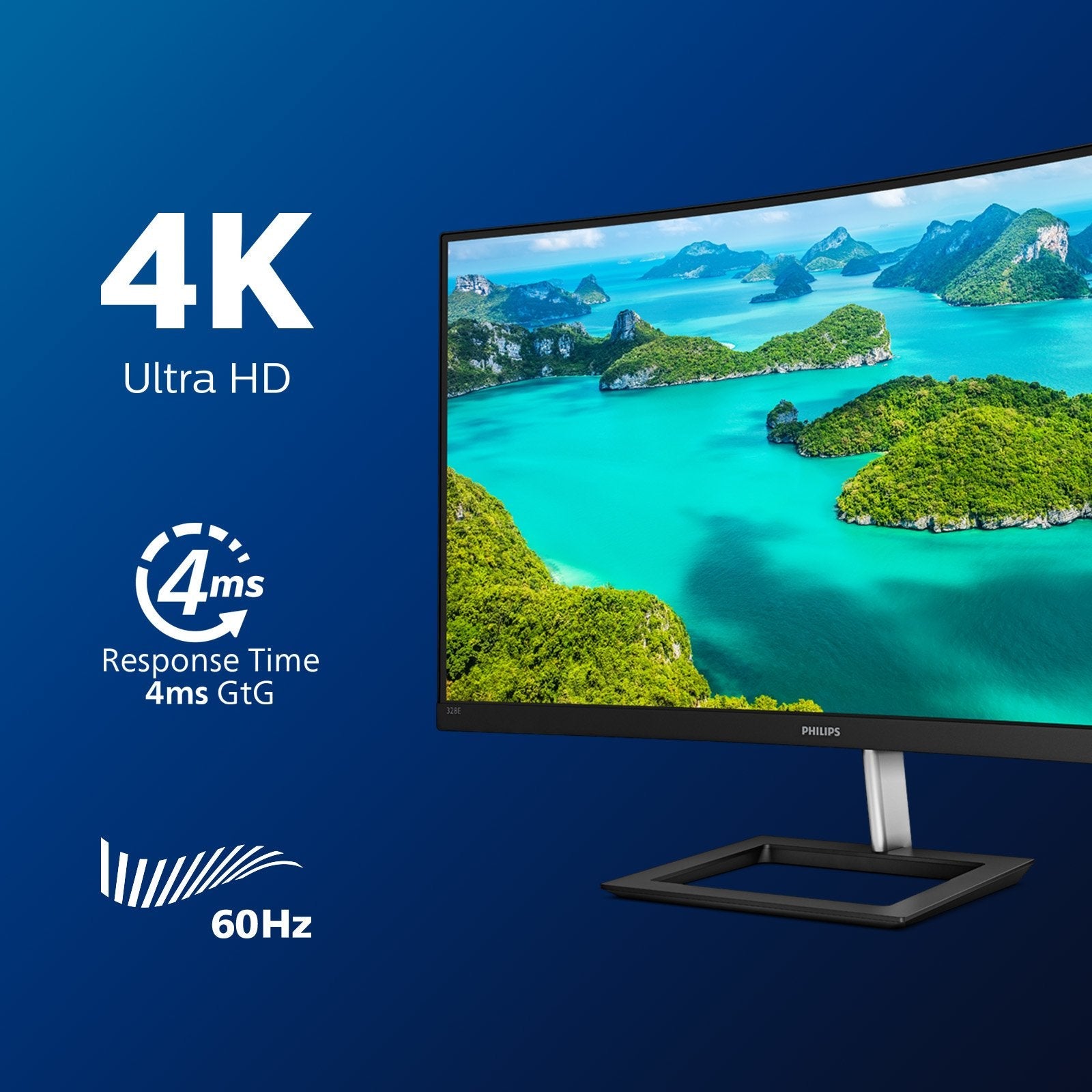 Monitor Profesional Curvo Philips E-Line 328e1ca 31.5' 4k Multimedia Negro
