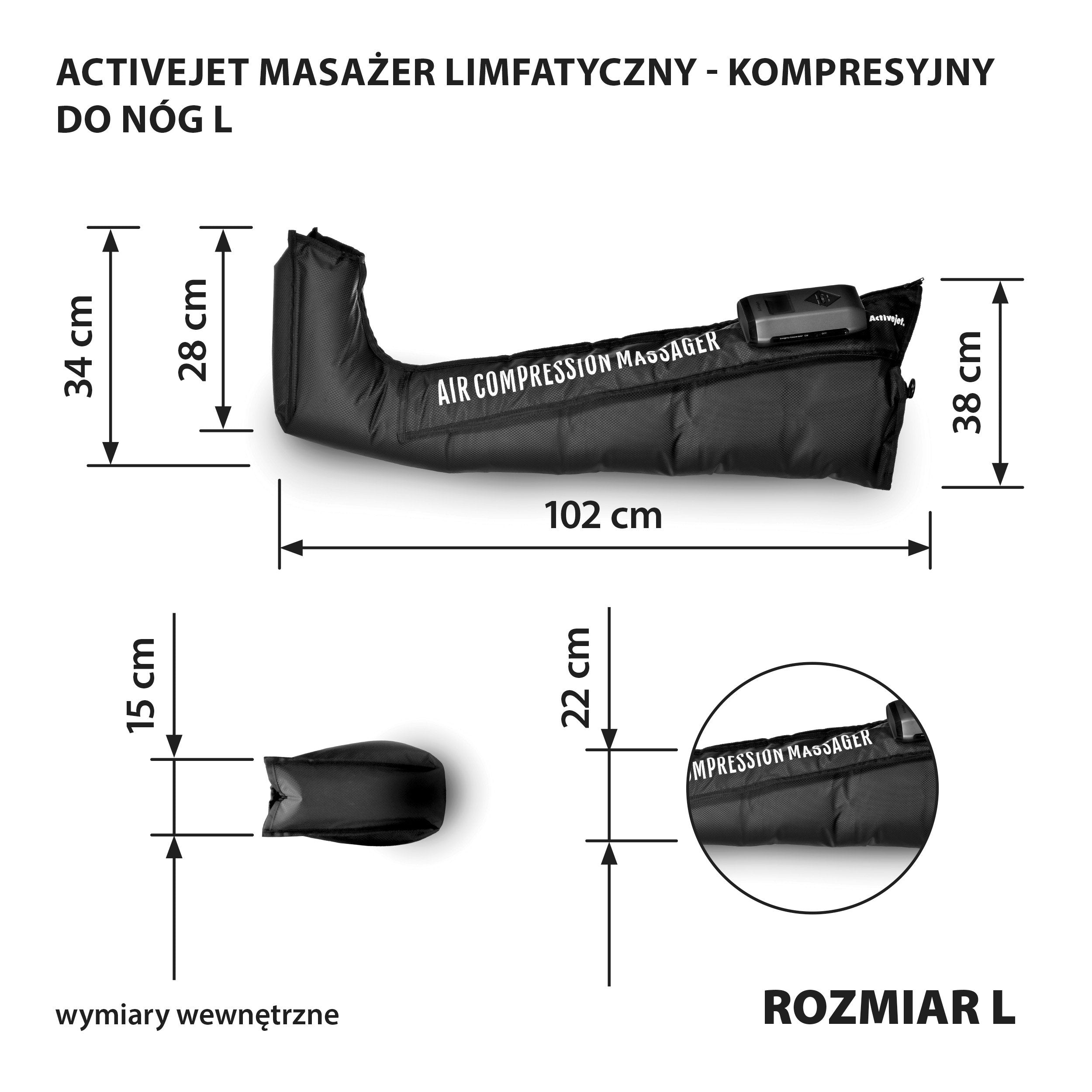 Masajeador  Activejet Acm-Plus-A1 L  De Piernas Negro, Naranja