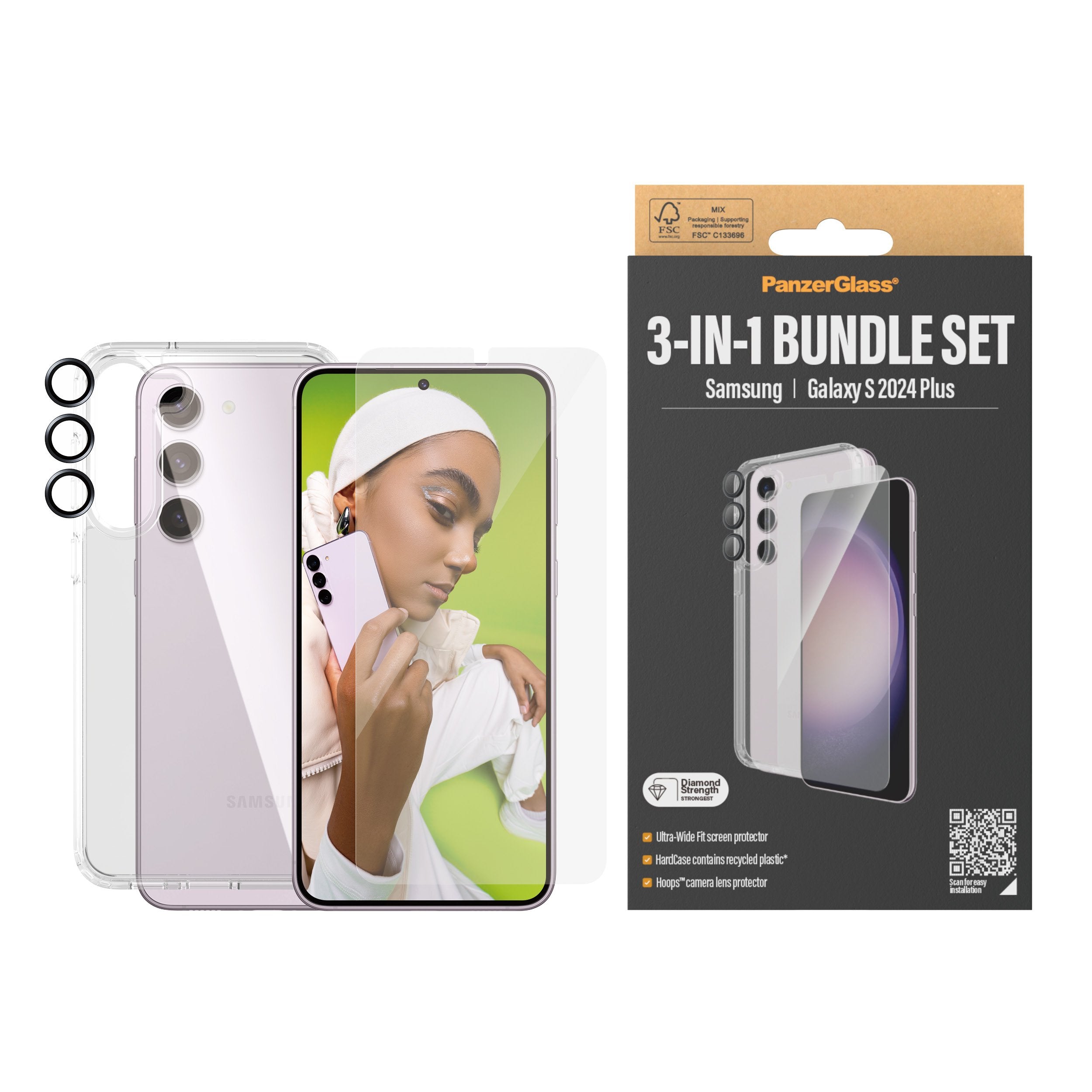 EAN 5711724212147 - PanzerGlass ® 3-in-1 Bundle Samsung Galaxy S24+ | Ultra-Wide Fit w. EasyAligner Protector de pantalla 1 p imagen 3