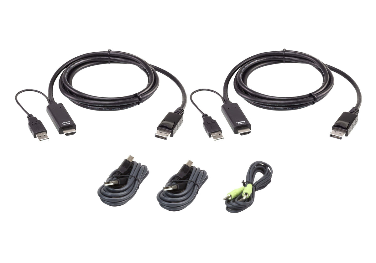 Kit De Cable Para Conexión Kvm Seguro Universal Dual Display De 1,8 M