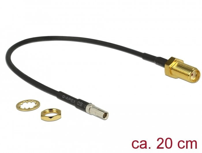 Delock 89912 Cable Coaxial 0,2 M Ts-9 Sma Rg-174 Negro
