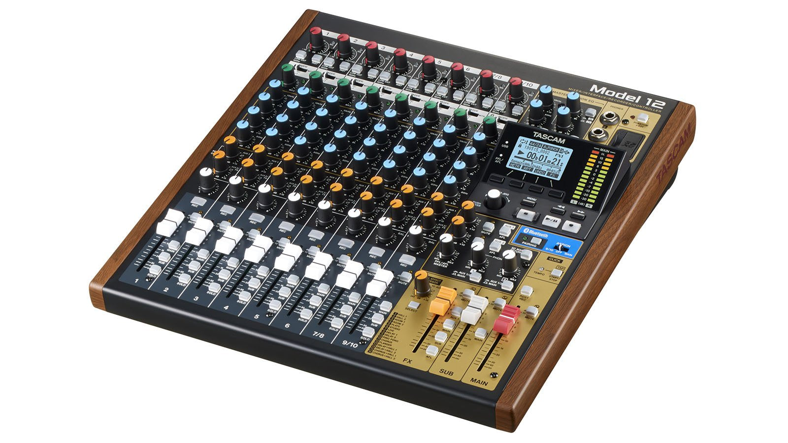 Tascam Model 12 12 Canales 20 - 20000 Hz Negro, Madera