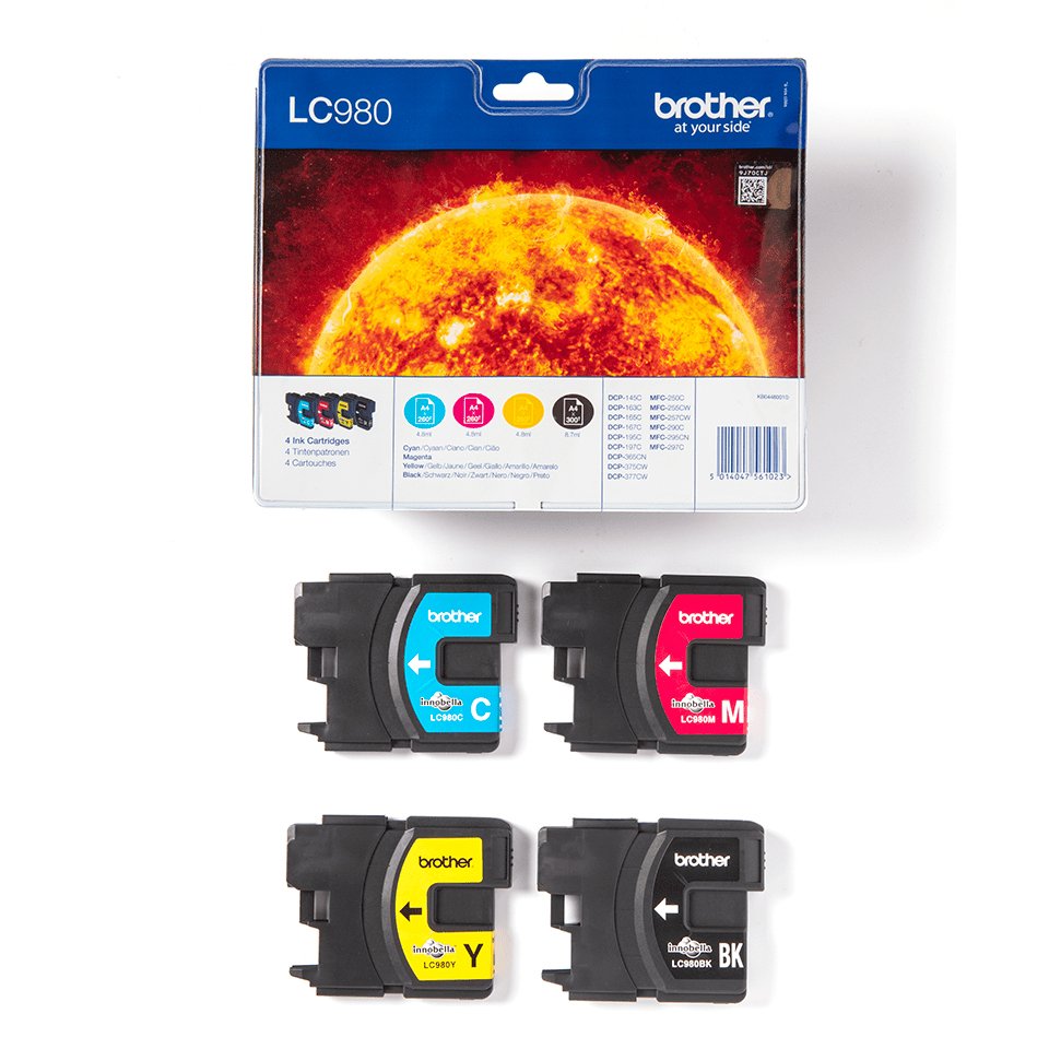 EAN 5014047561023 - Brother LC980VALBP cartucho de tinta 4 pieza(s) Original Negro, Cian, Magenta, Amarillo imagen 3