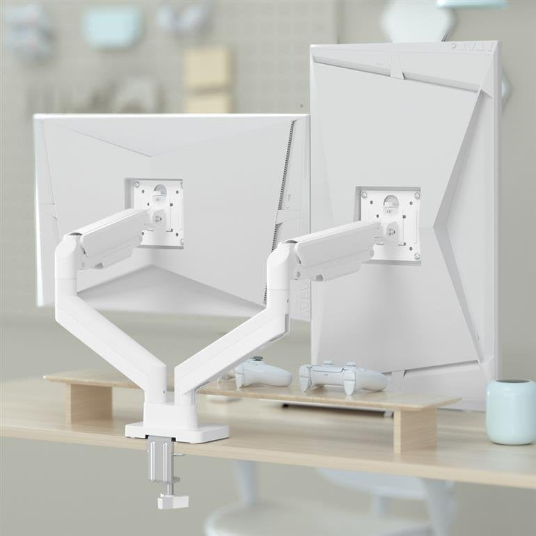 Gembird Desk Mounted Adjustable Double Monitor Arm 17-32" White
