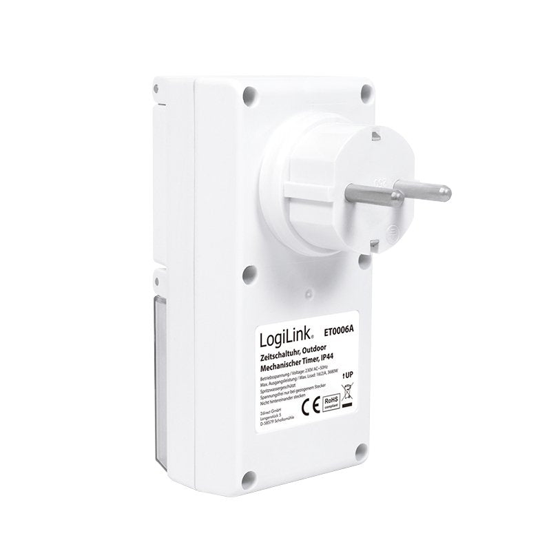 Programador Electrico Cuadrado Analogico Mecanico Ip44 Exterior Logilink Blister 2 Unidades