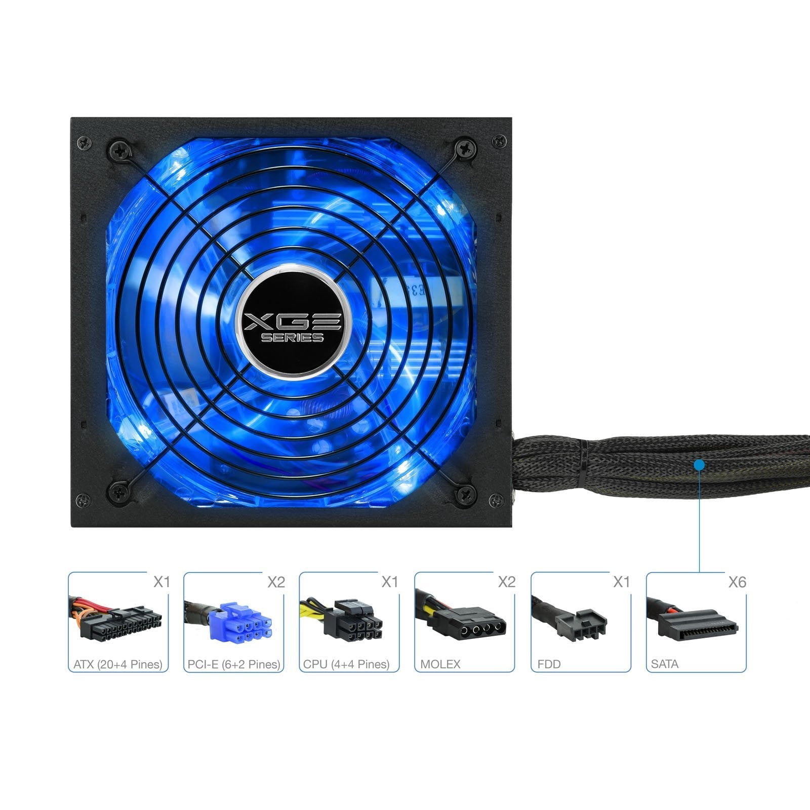 Tooq Xge Ii Fuente De Alimentacion Gaming 600w Atx 2.3 12v - Pfc Activo - Certificacion 80 Plus Bronze - Ventilador