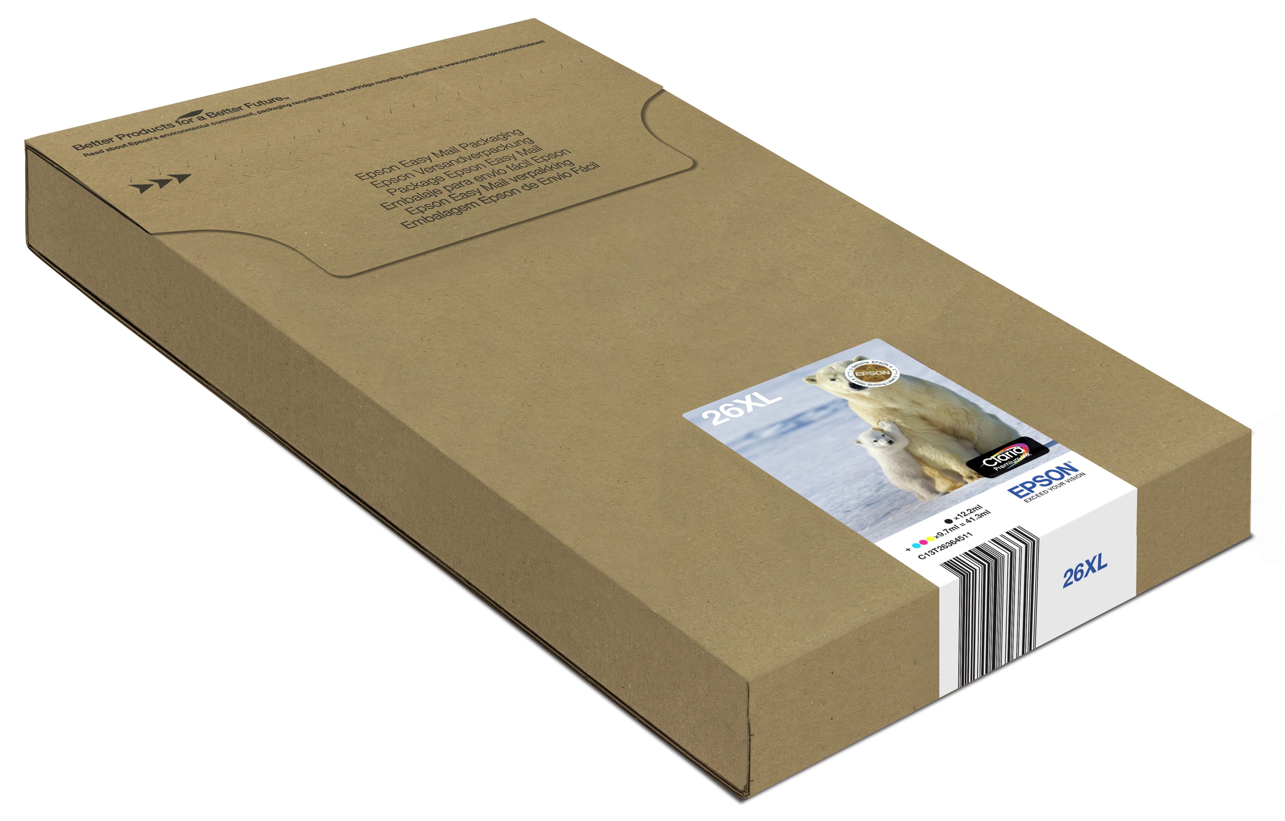 Epson Multipack 26xl Easymail Paquete De 4 41.3 Ml Xl Negro Amarillo Cián Magenta Original Se Puede Enviar Por Correo Cartucho De Tinta Para Expression Premium Xp-510 520 600 605 610 615 620 625 700 710 720 800 810 820