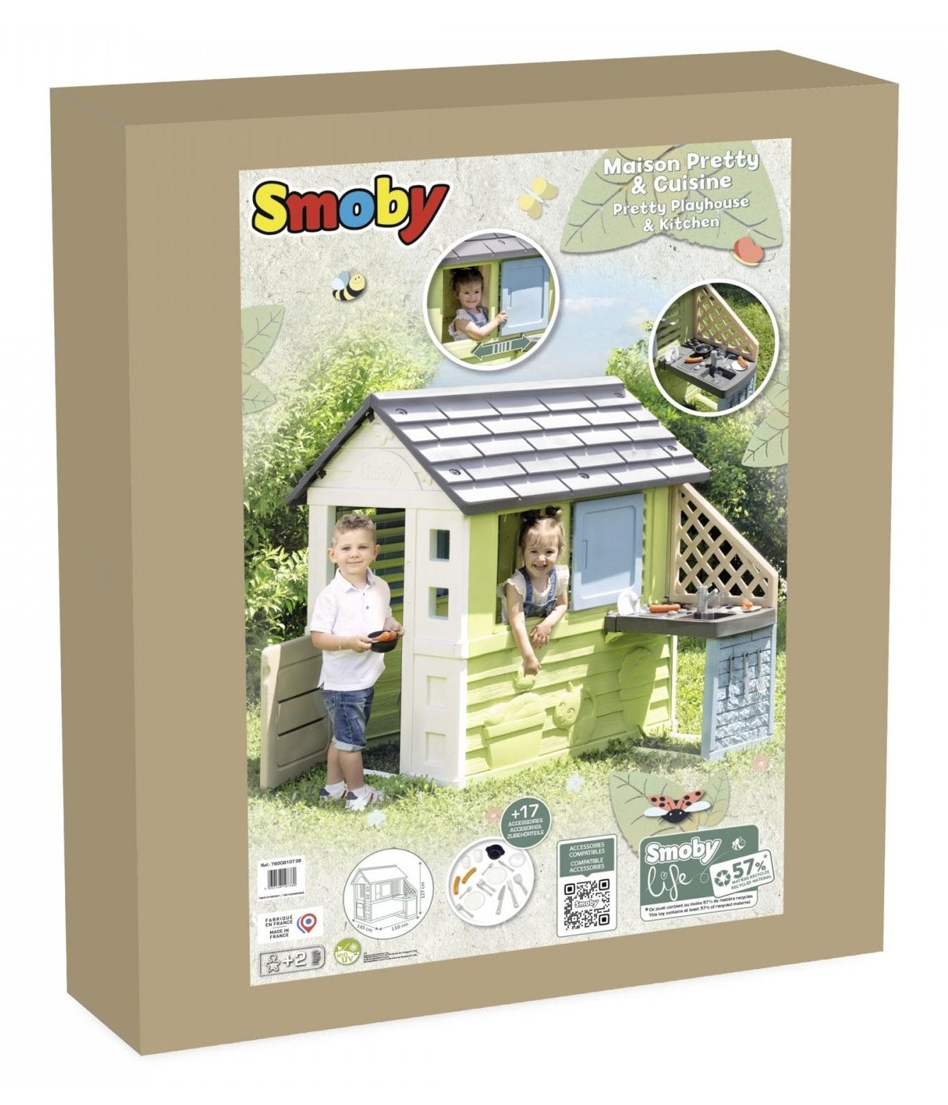Smoby Life Spielhaus Bonita Con Cocina, Equipo De Juego De Jardín 7600810738