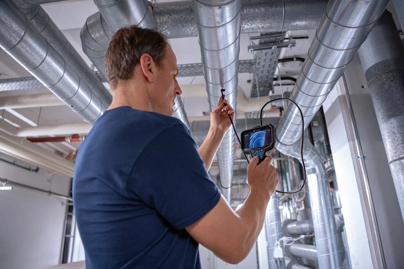 Cámara De Inspección Bosch Professional Gic 12v-5-27 C Professional, 12 Voltios Azul/Negro, Sin Batería Ni Cargador, Funcionamiento Con Batería