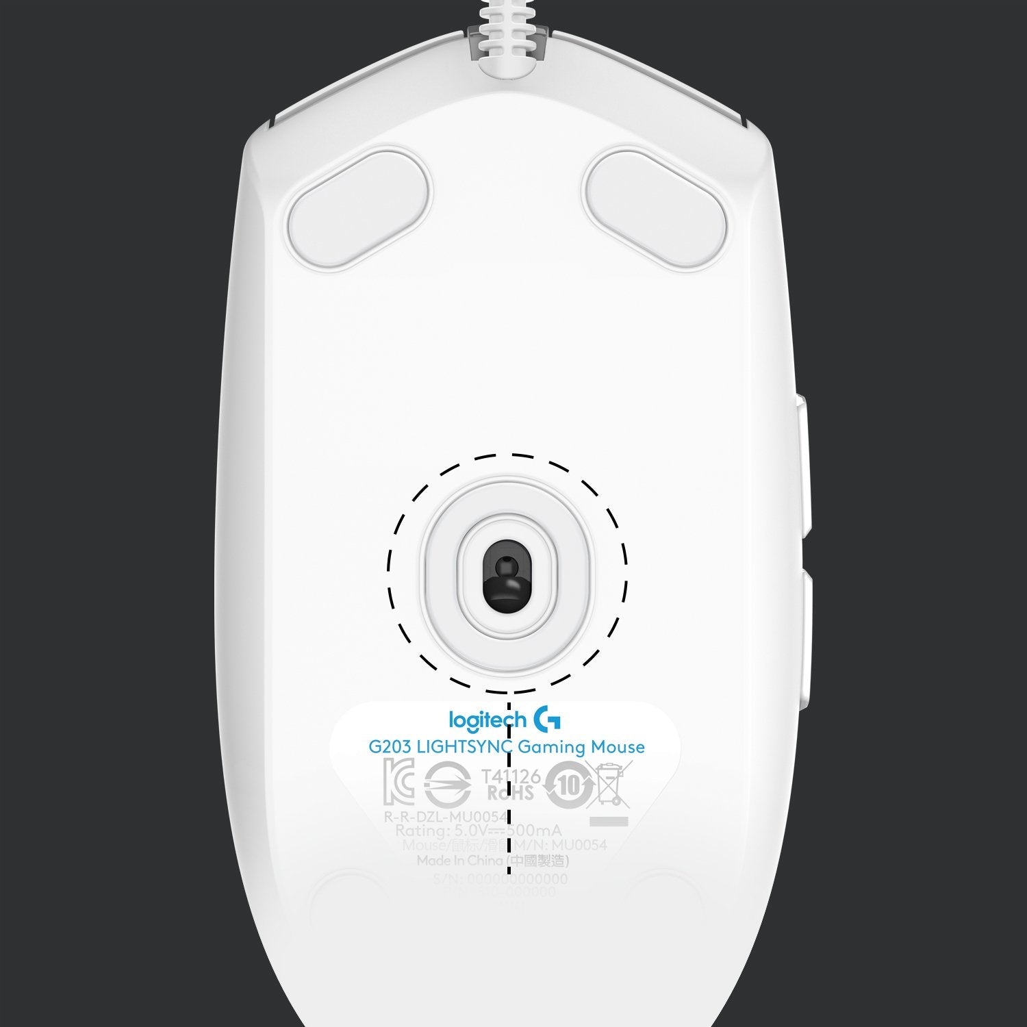 Logitech G G203 Lightsync Ratón Gaming Blanco 8000 Dpi Usb 910-005797