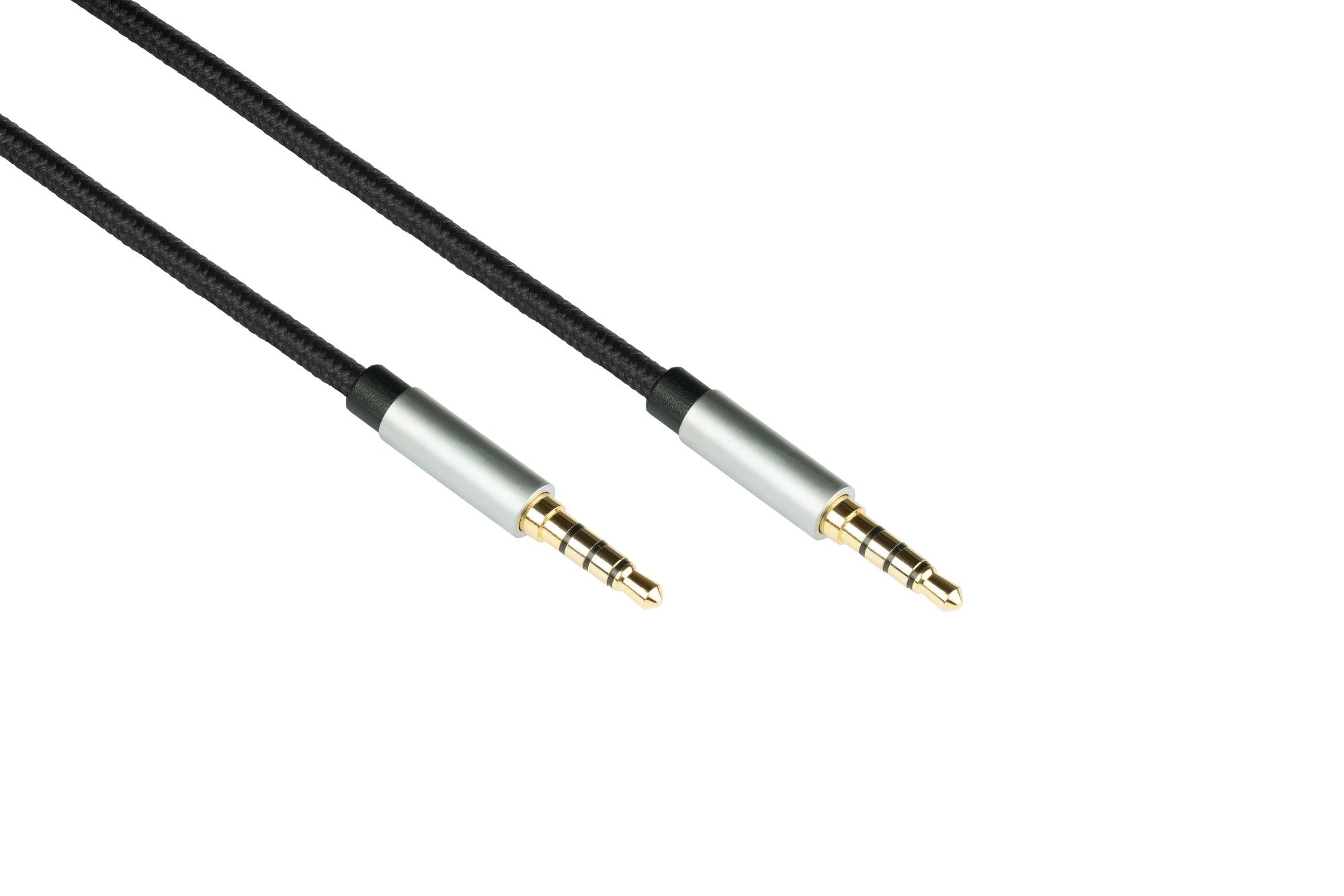 Python Audiocable 4-Pol. Klinkenmecker, Negro 1,5m