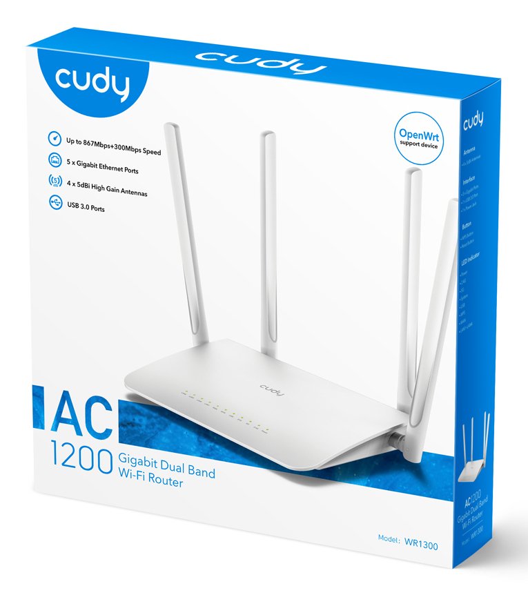 EAN 6971690791179 - Cudy WR1300 router inalámbrico Gigabit Ethernet Doble banda (2,4 GHz / 5 GHz) Blanco imagen 5