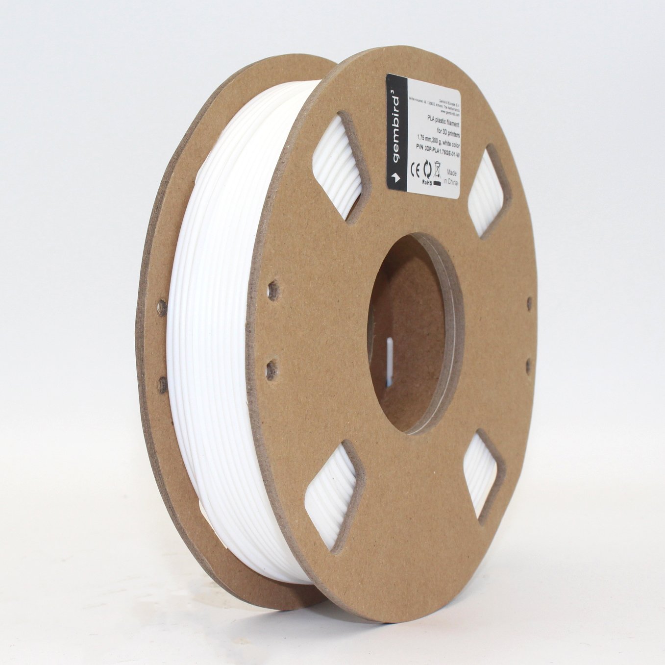 Filamento Gembird Pla 1,75mm 200g Blanco 3dp-Pla1.75ge-01-W