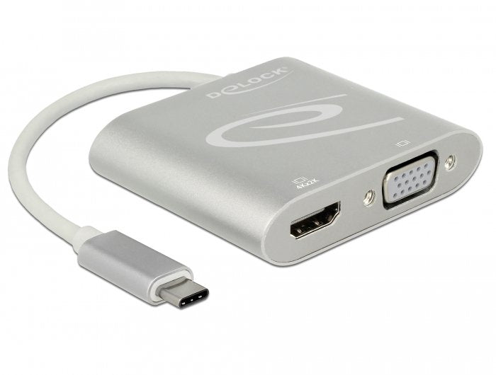 Delock Usb Type-C Splitter (Dp Alt Mode) > 1 X Hdmi + 1 X Vga Out