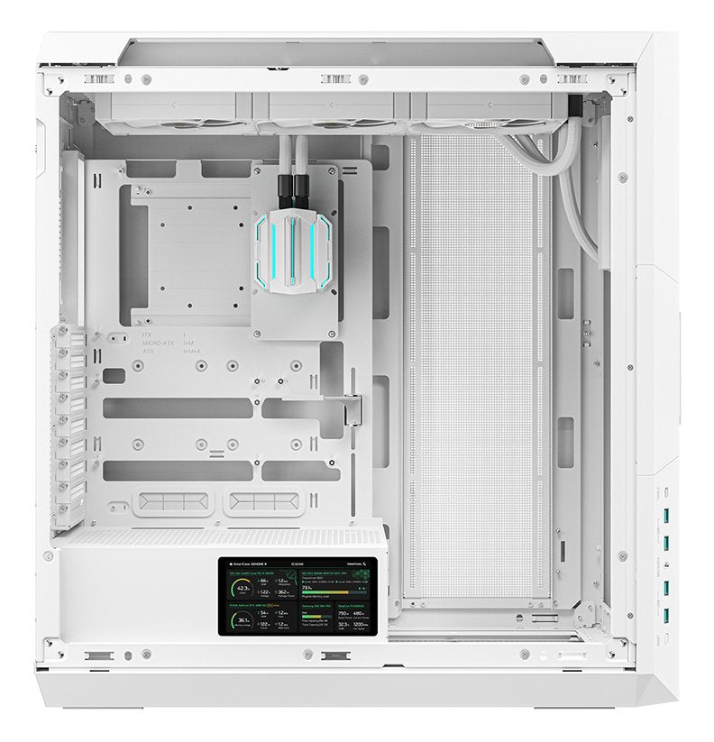 Caja Pc Deepcool Genome Iii Integrated Liquid Cooling Case, White