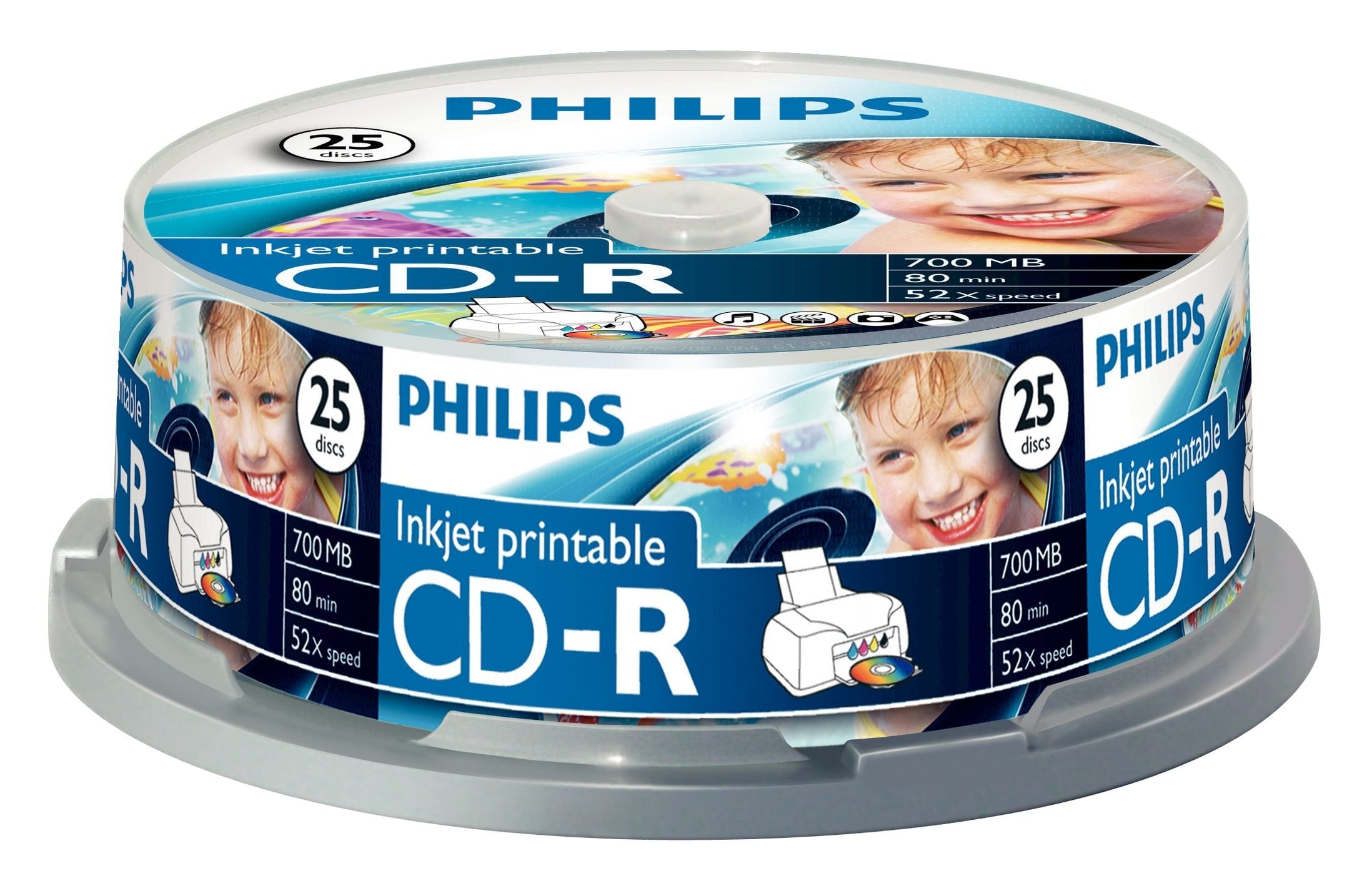 Philips Cd-R 700mb  25pcs Spindel Inkjet Printable