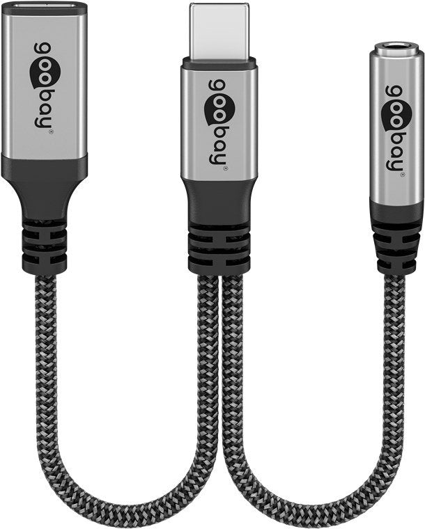 Goobay 74524 Cable De Audio 0,15 M Usb Type-C + 3.5mm Negro, Gris