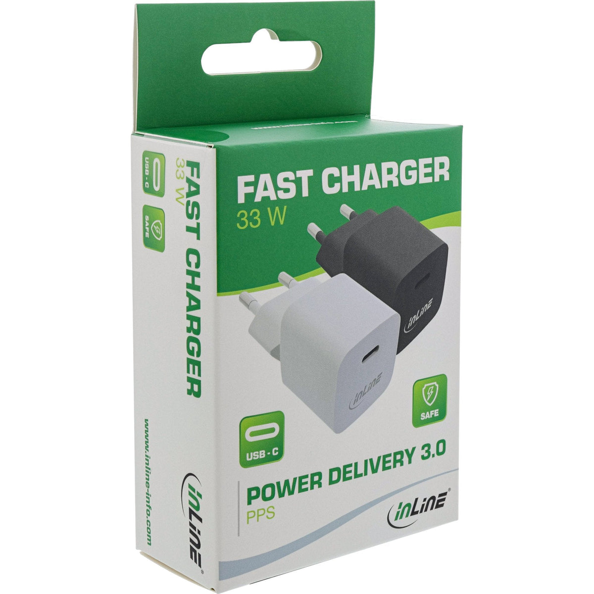 Cargador Usb En Línea Usb-C Único, Entrega De Energía, Pps, 33w, Negro