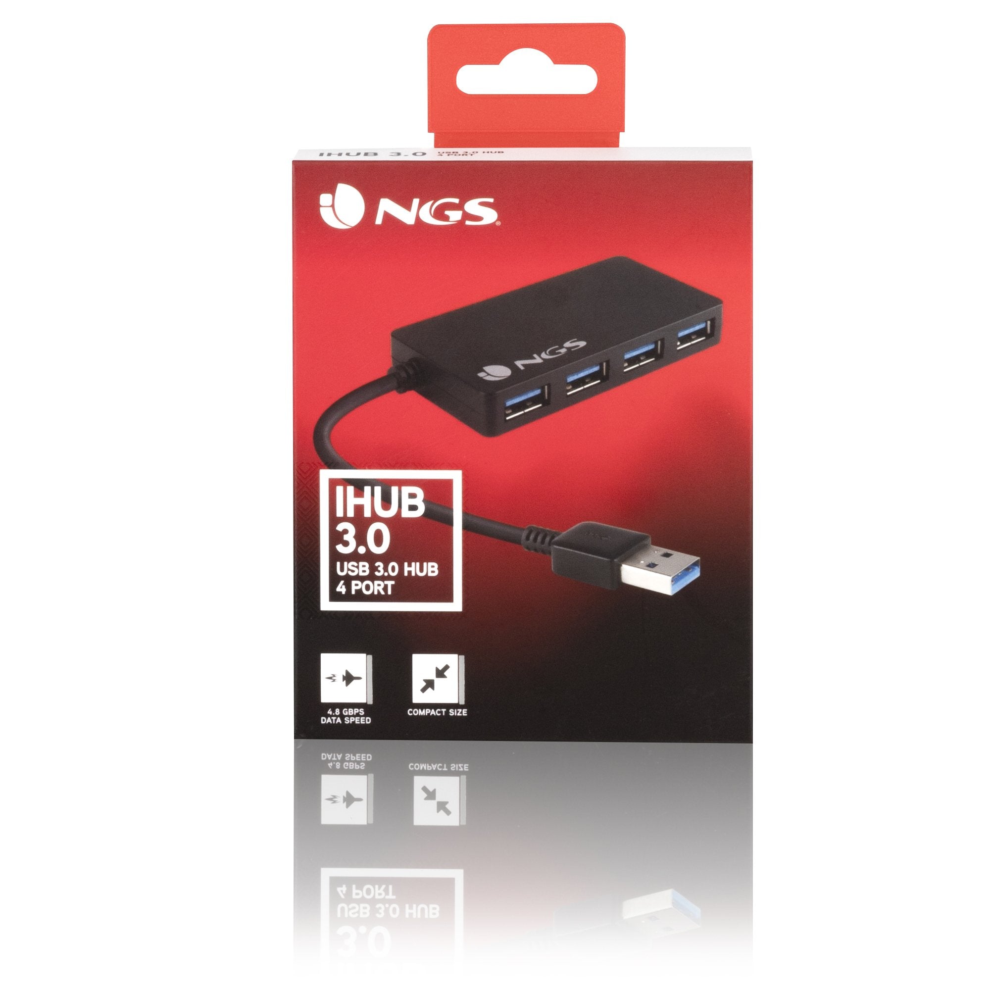 EAN 8435430613735 - NGS iHub 3.0 USB 3.2 Gen 1 (3.1 Gen 1) Type-A 5000 Mbit/s Negro imagen 5