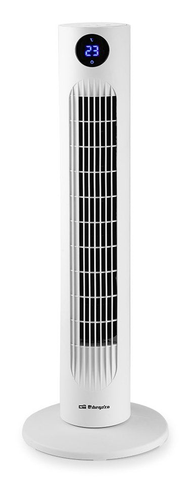 Ventilador Orbegozo Twm 0960 De Torre - Potente Motor De 60w - Altura De 78cm - Panel Led Con Indicador De Temperatura