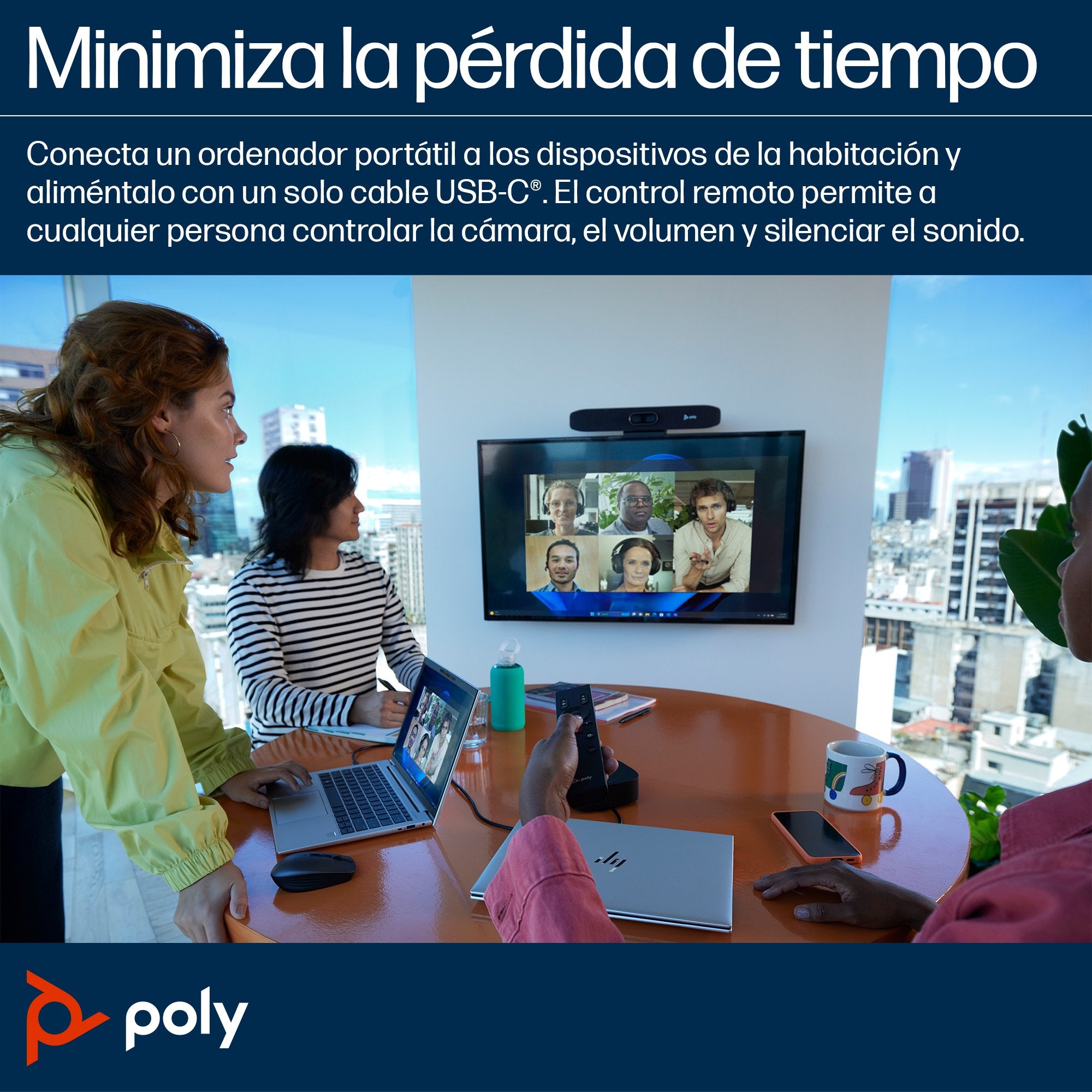 EAN 0198122178179 - HP Poly Studio R30 USB Video Bar and BT Remote with HP USB-C Dock G5 (ABB) Negro 3840 x 2160 Pixeles imagen 4
