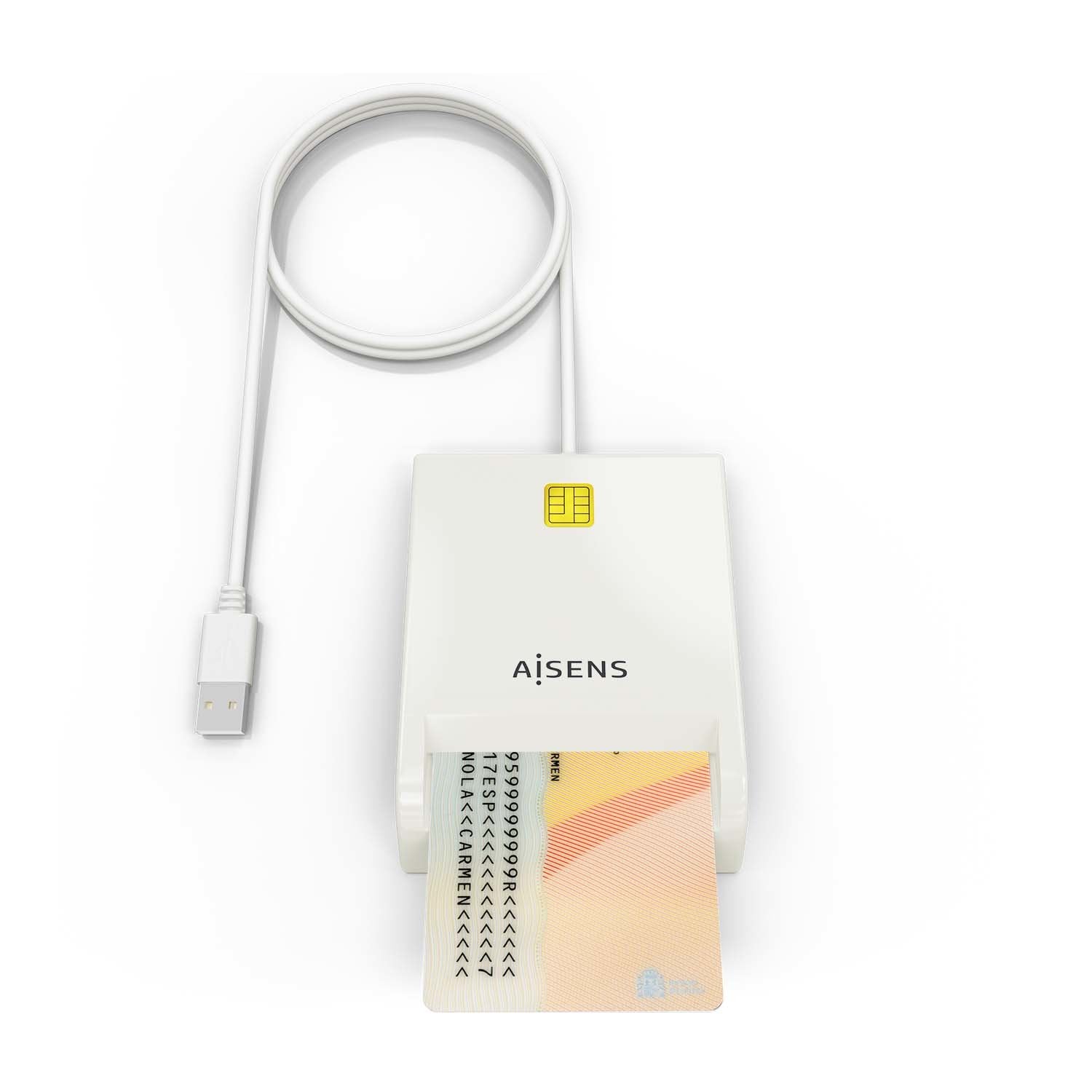 Aisens Lector De Tarjeta Inteligente Dni - Blanco