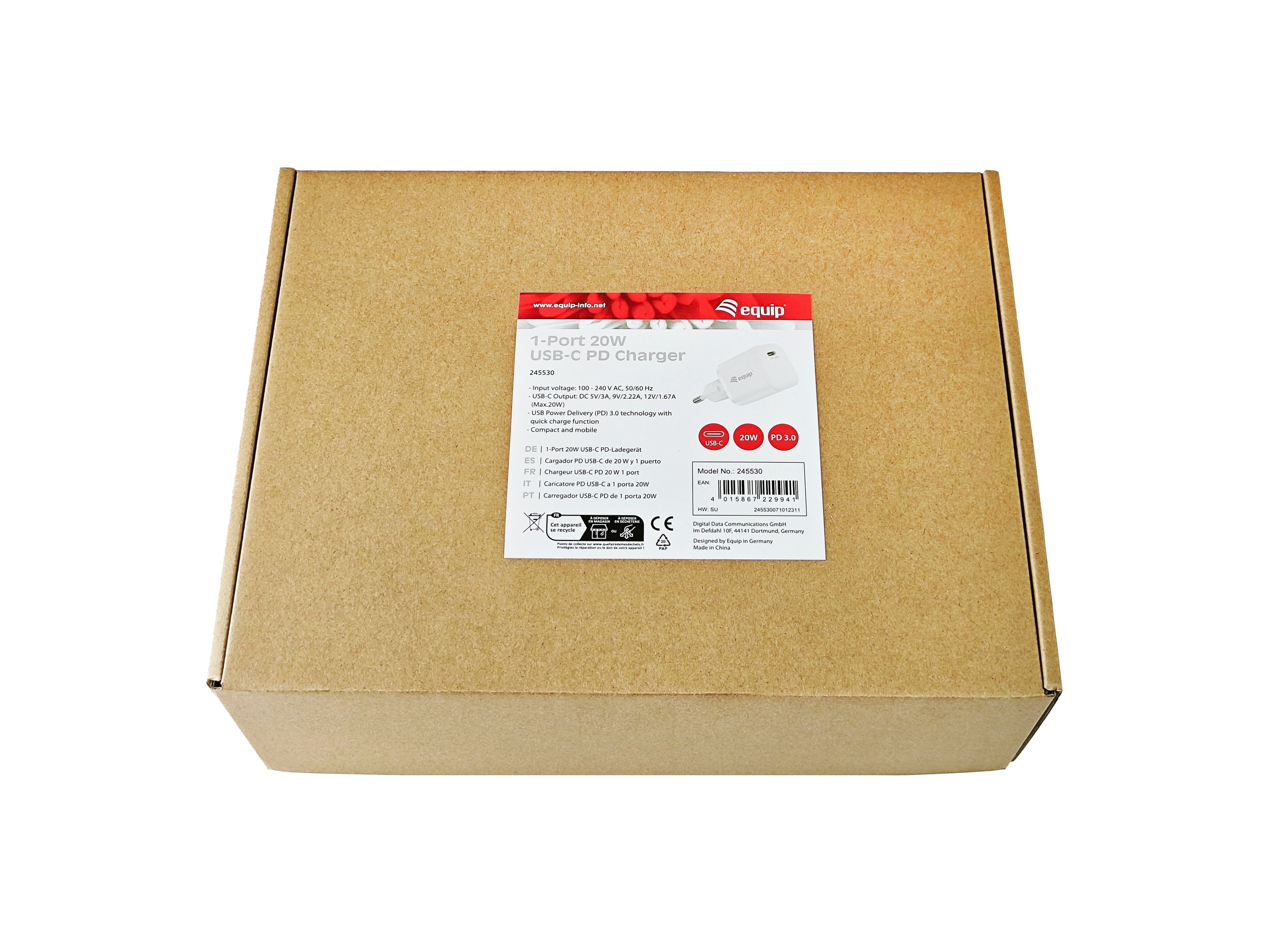 Equip Cargador 1port 20w,1xusb-C Pd Blanco