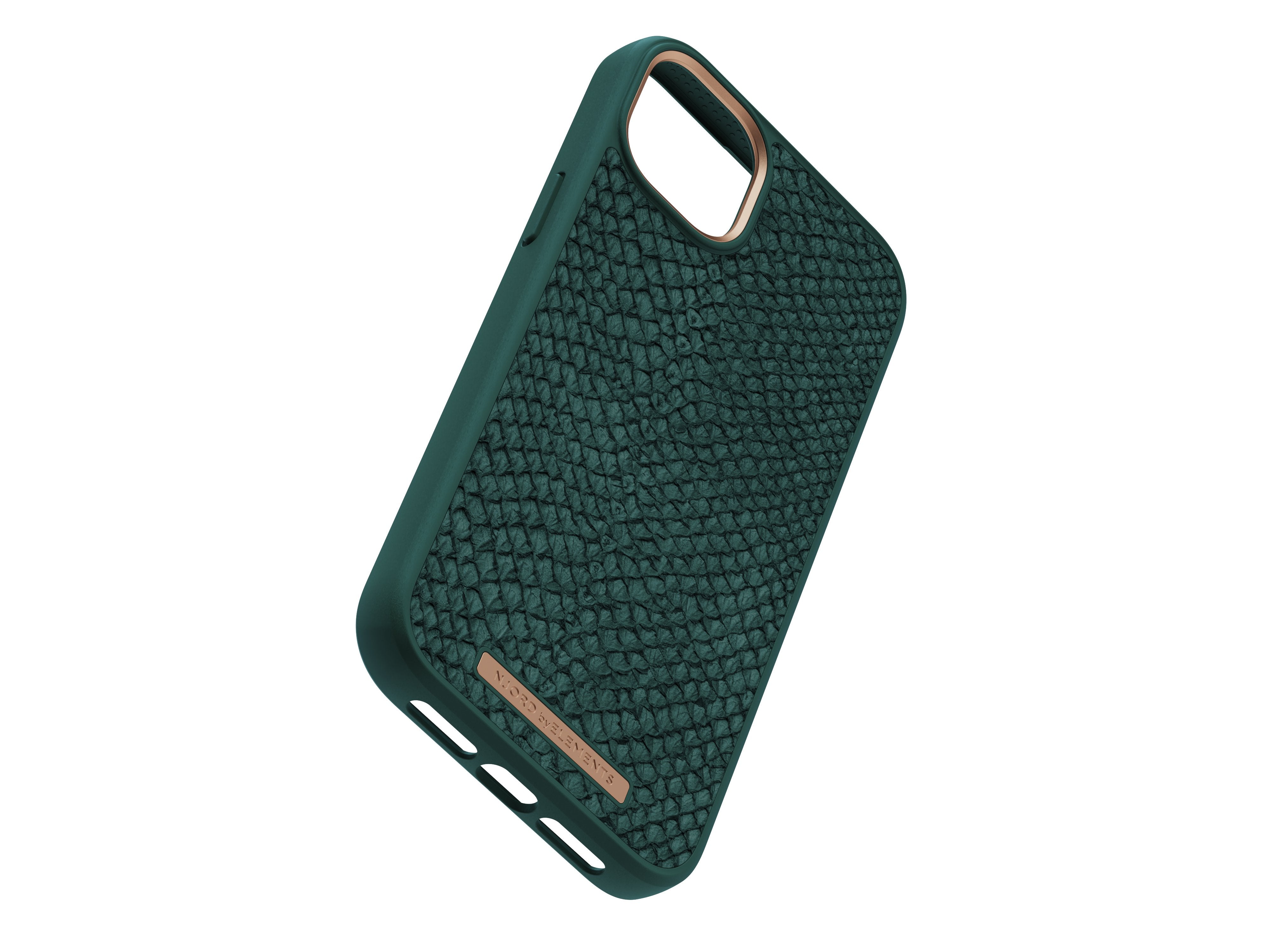 Funda Magsafe Iphone 12/13/14 Plus Piel De Salmon Verde Oscuro Njord