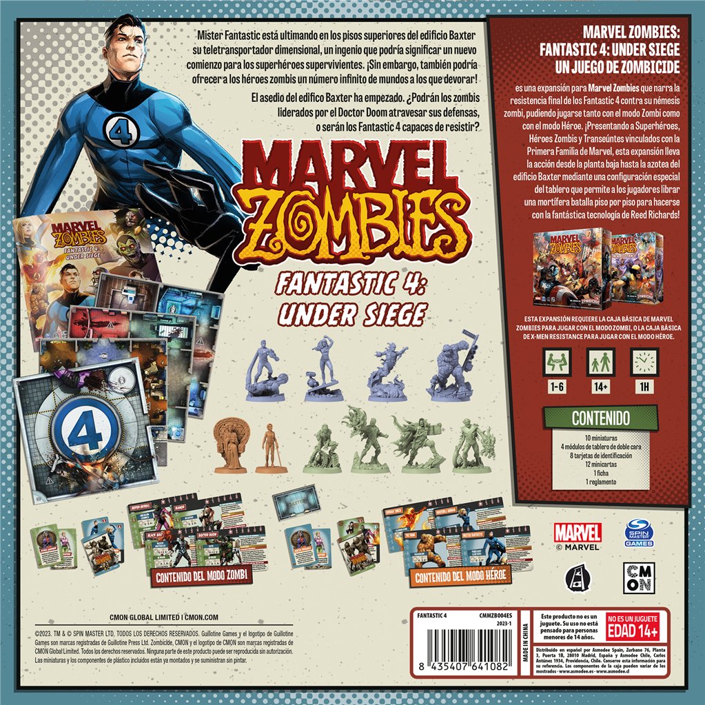 Juego De Mesa Marvel Zombies: Fantastic 4 Under Siege Pegi 14