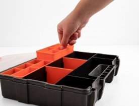 Delock Sortimentsbox Con 21 Fächern 290 X 220 X 60 Mm Naranja / Negro