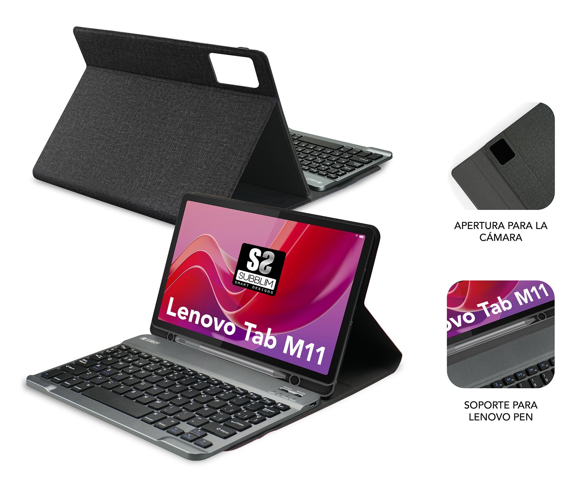 Teclado Español  Subblim Subkt3-Btl310  Para Móvil Qwerty Español Bluetooth Negro