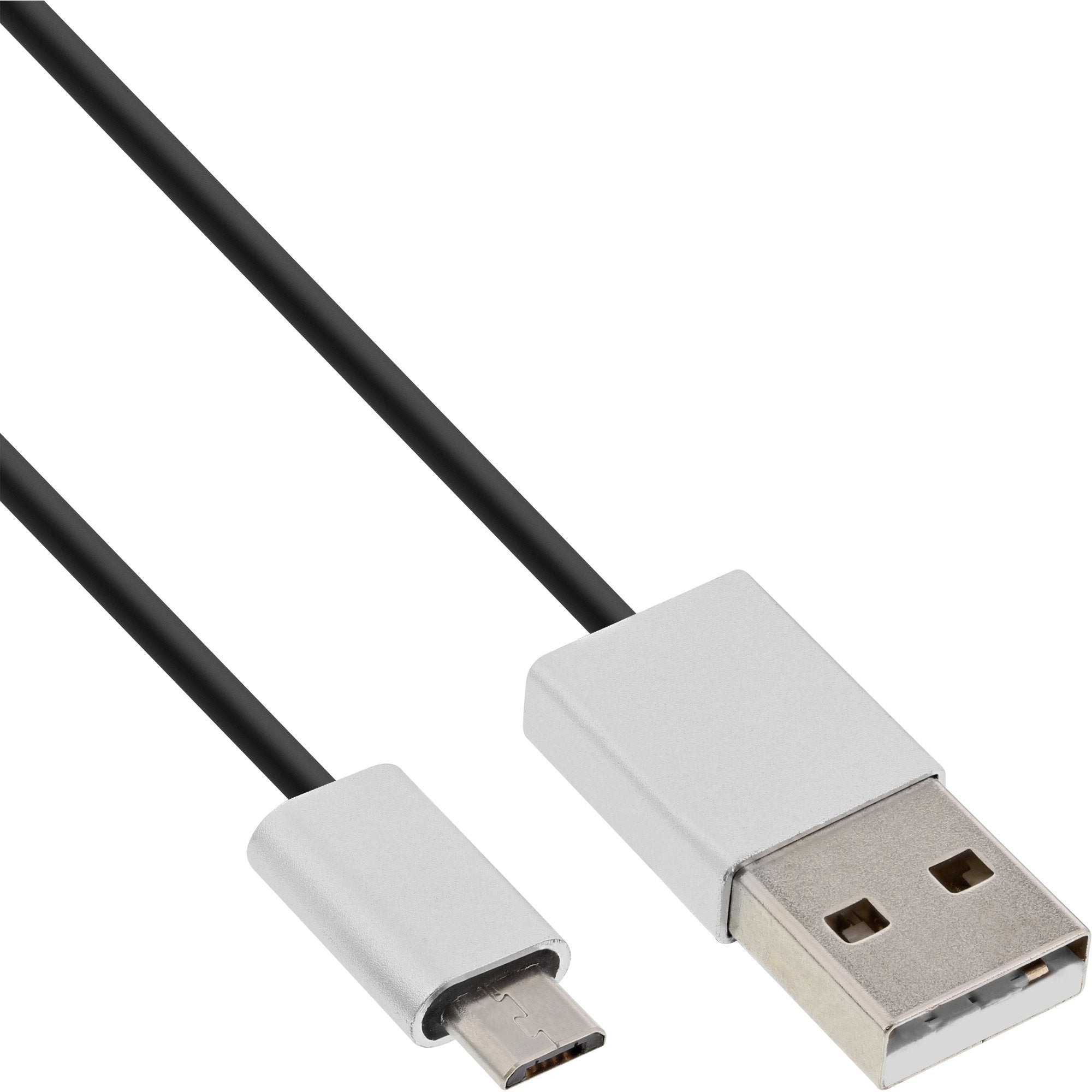 Cable Inline Micro-Usb 2.0, Conector Usb-A A Conector Micro-B, Negro/Aluminio, Flexible, 5 M