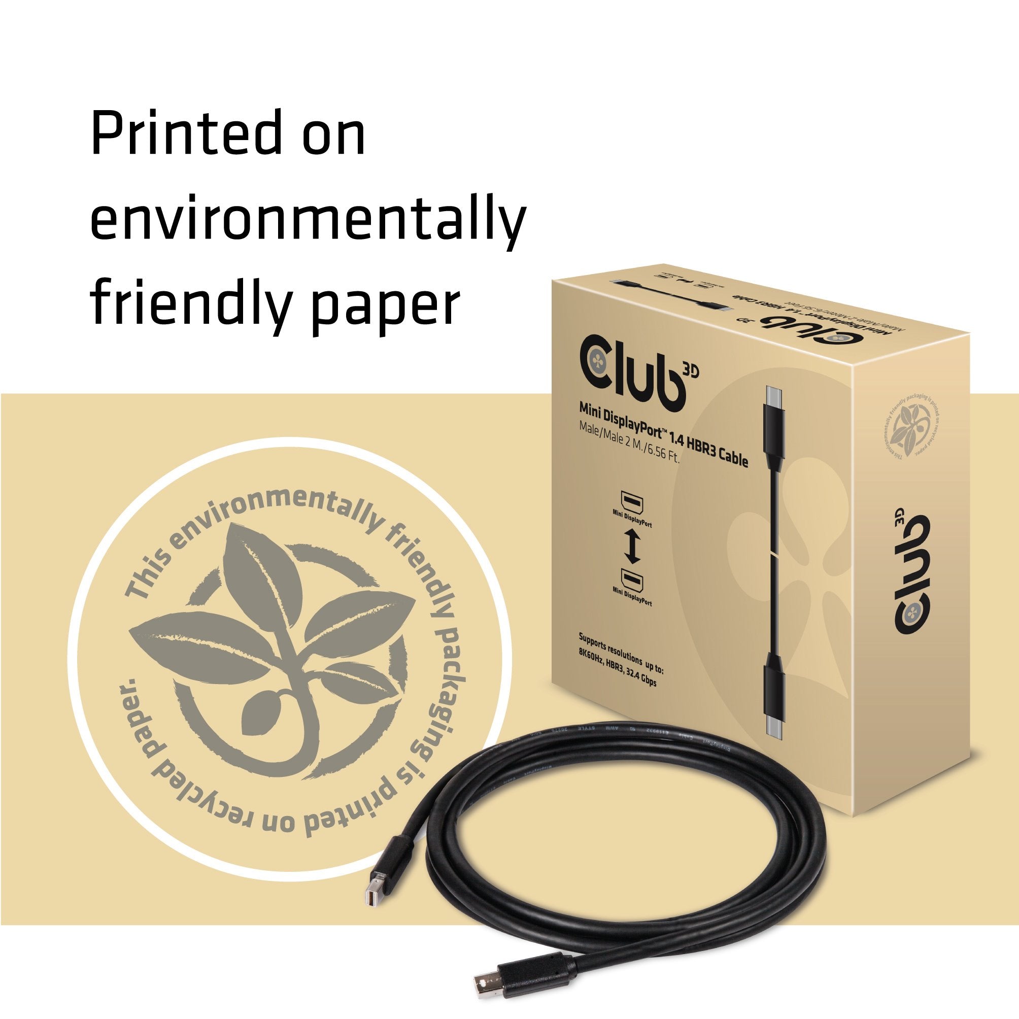 Club3d Mini Displayport 1.4 Cable Hbr3 8k60hz Macho / Macho 2 Metros