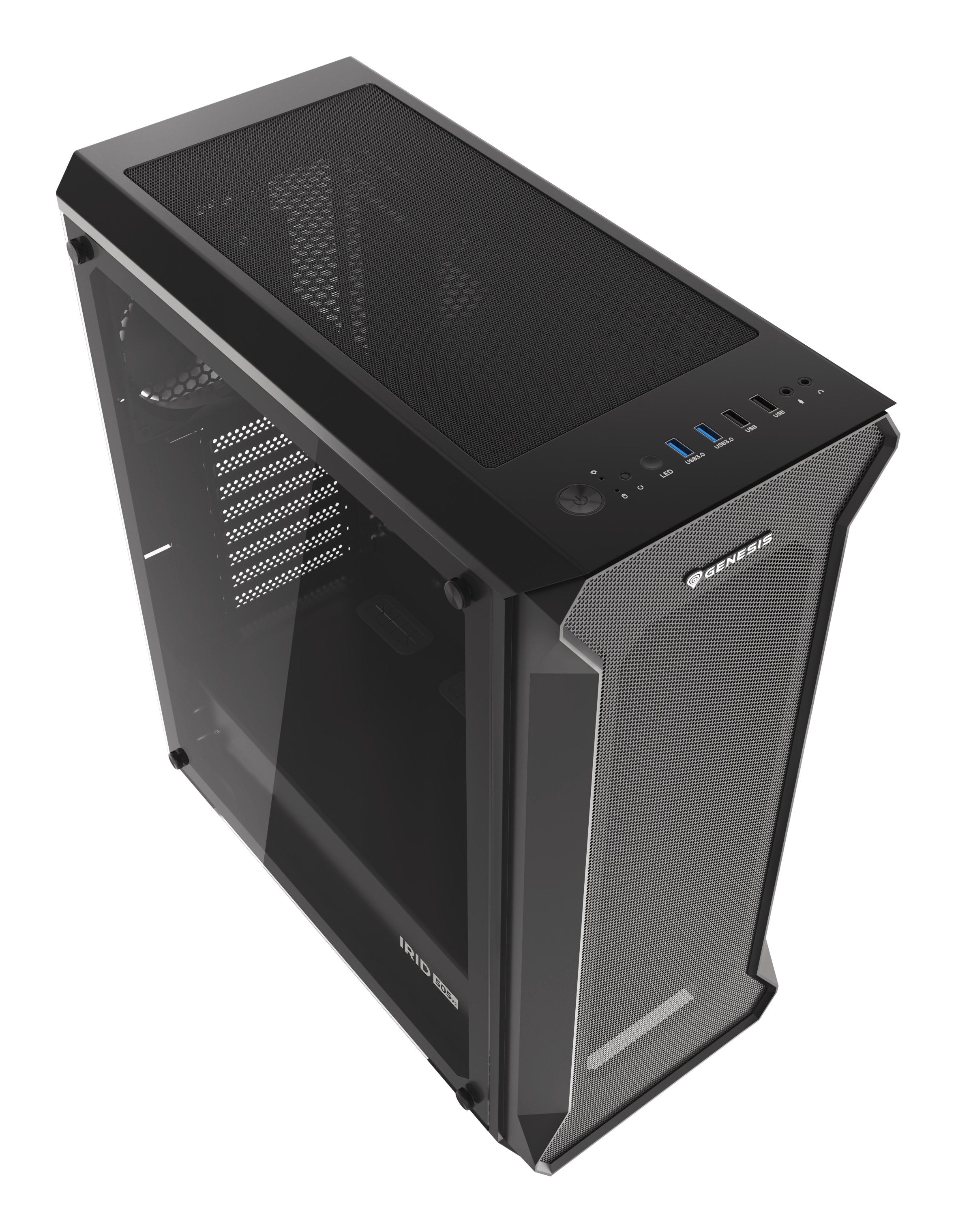 Caja Pc Natec Gaming Genesis Irid 505 Atx 2xusb 3.0 2xusb 2.0 S/F Cristal Templado