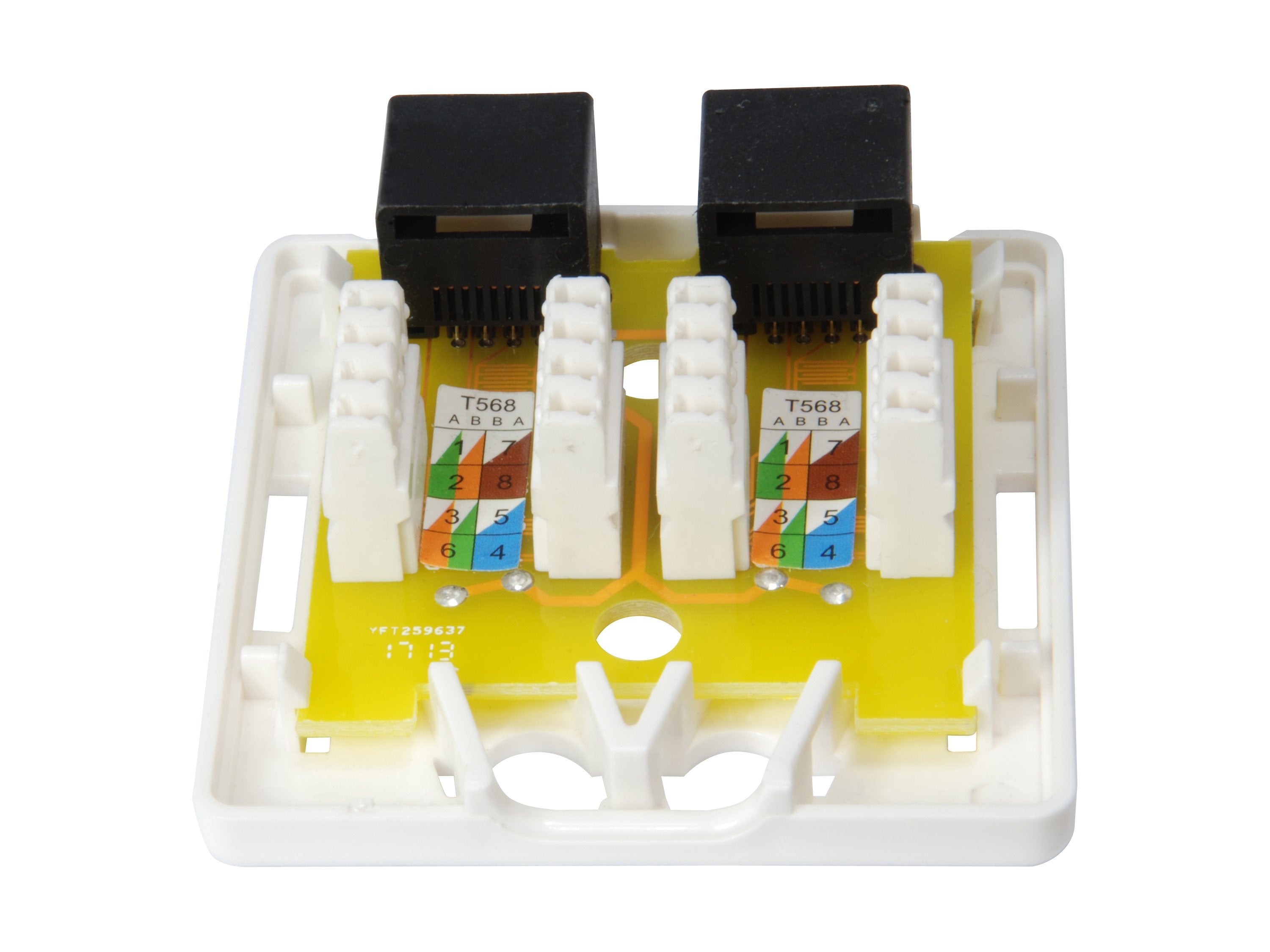 Roseta De Superficie Categoria 6 2 Hembras Rj45 Blanco