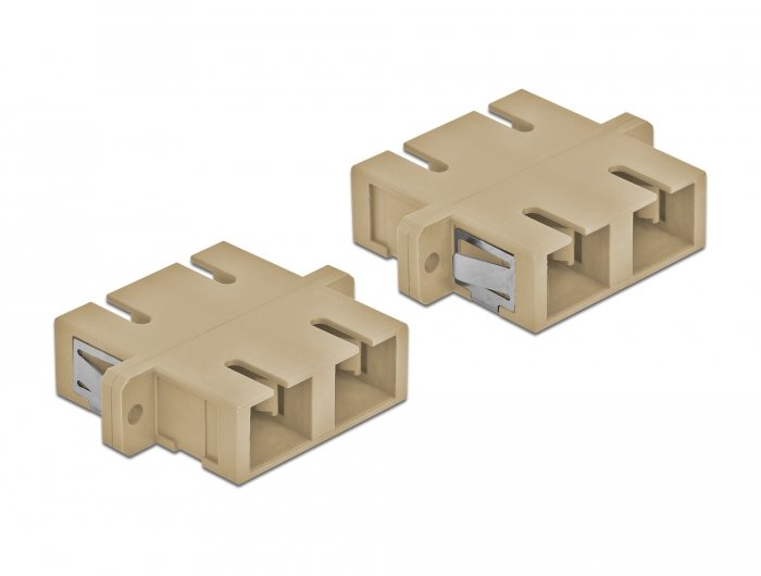 Delock Lwl Kupplung Sc Duplex Buchse Zu Sc Duplex Buchse Multimode 4 Stück Beige