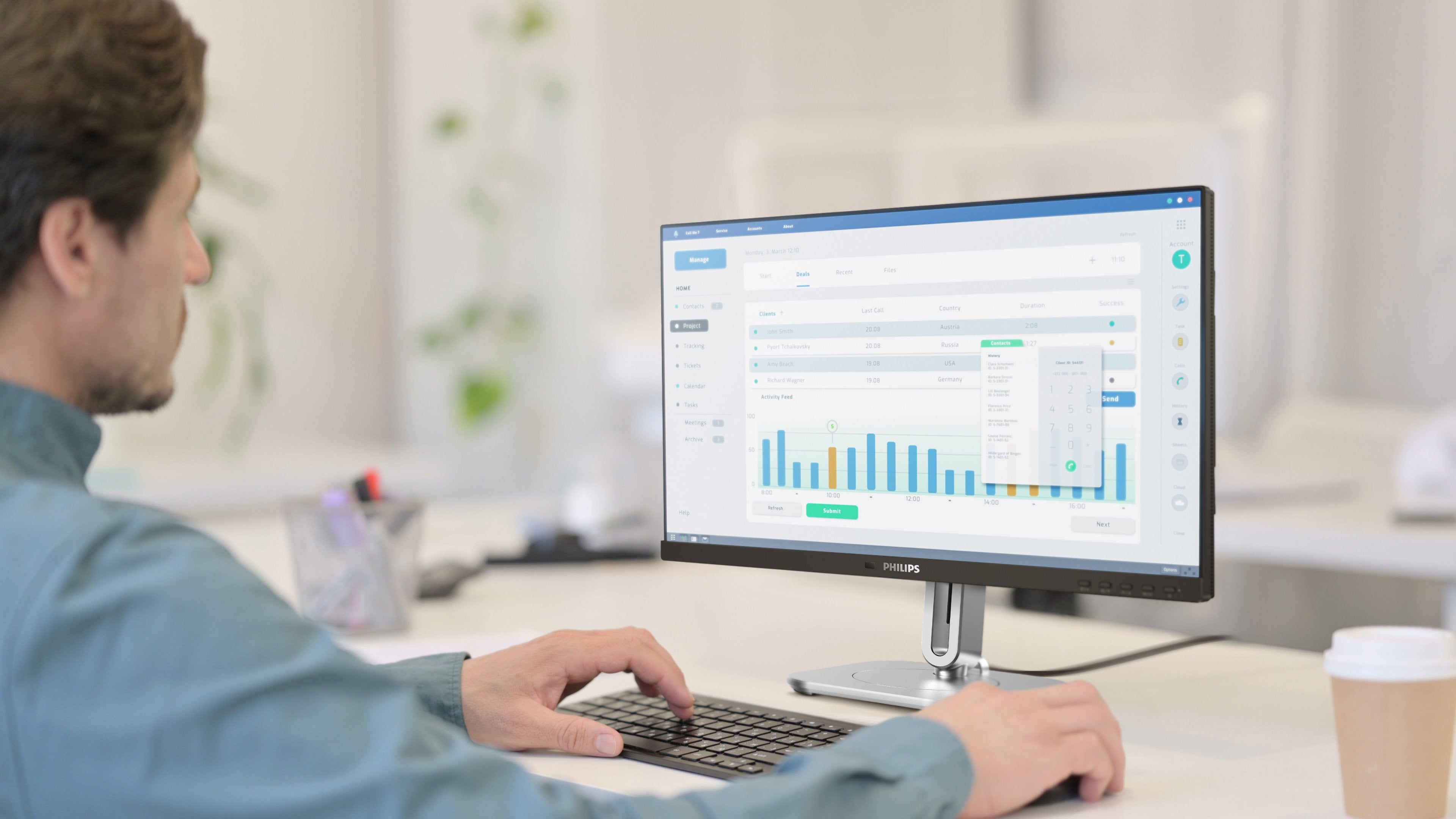 Monitor  Philips 24b2g5200 00 23.8" Fhd Ips 75hz D-Sub Hdmi 1.4 Dp 1.2