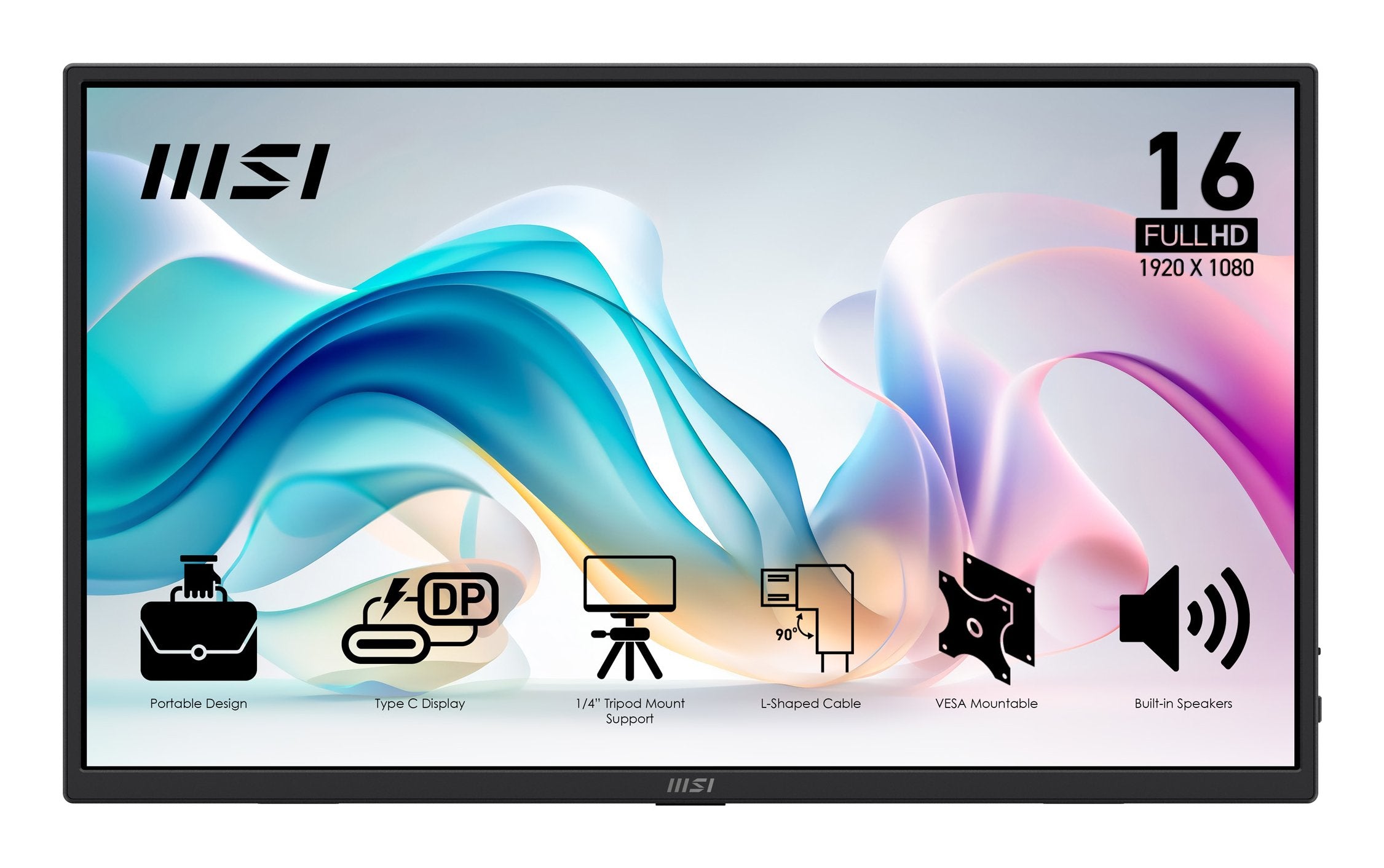 Msi Pro Mp165de E6, Monitor Led 39,6 Cm (15,6 Pulgadas), Negro, Fullhd, Ips, Hdmi, Usb-C, Altavoces 9s6-3pe50m-002