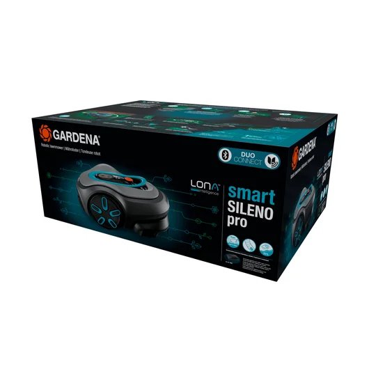 Robot Cortacésped Gardena Smart Sileno Pro 600m² 19802-20 (Gris/Turquesa, Batería De Iones De Litio, Tecnología Lona)