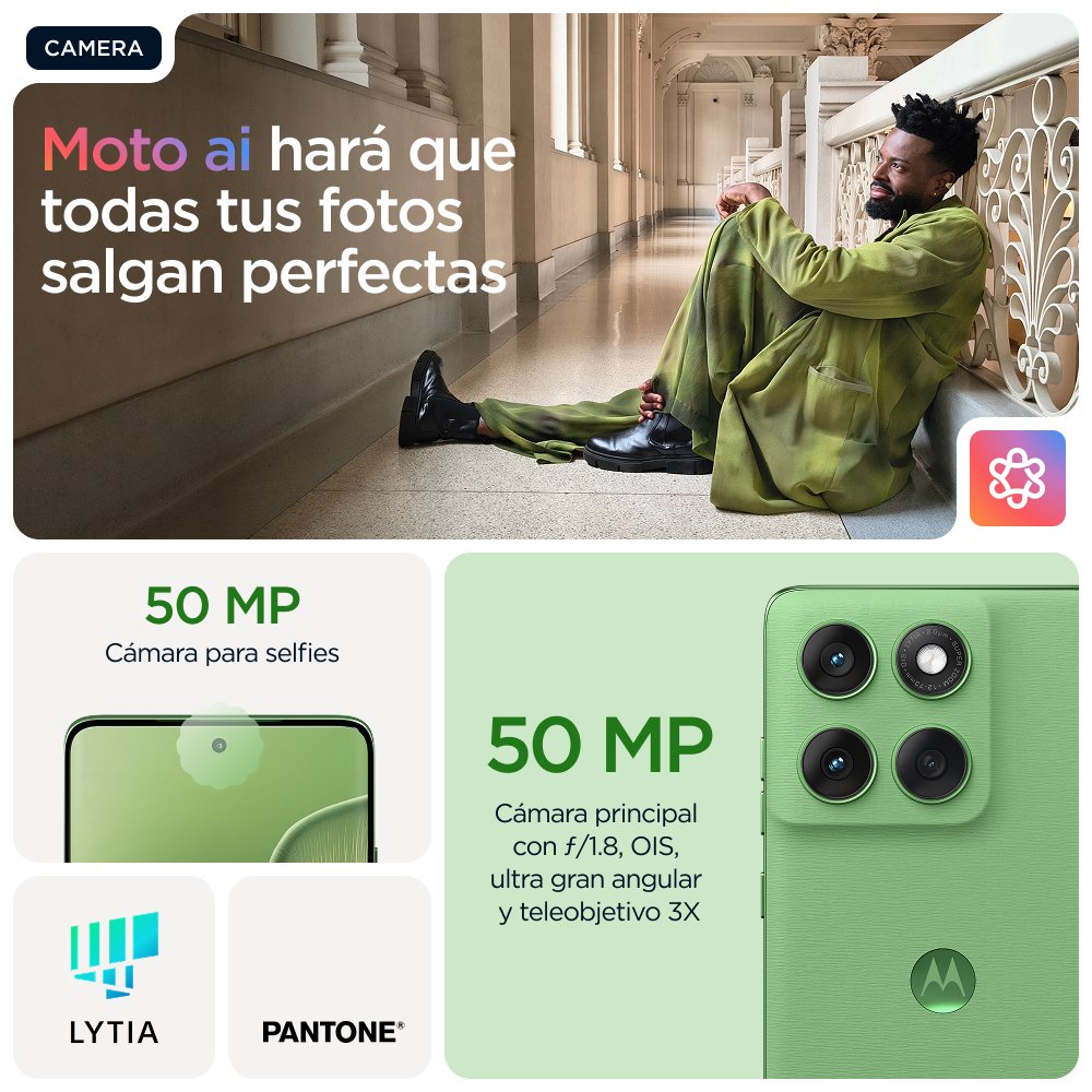 Motorola Edge 60 16,9 Cm (6.67") Sim Doble Android 15 5g Usb Tipo C 12 Gb 512 Gb 5200 Mah Verde
