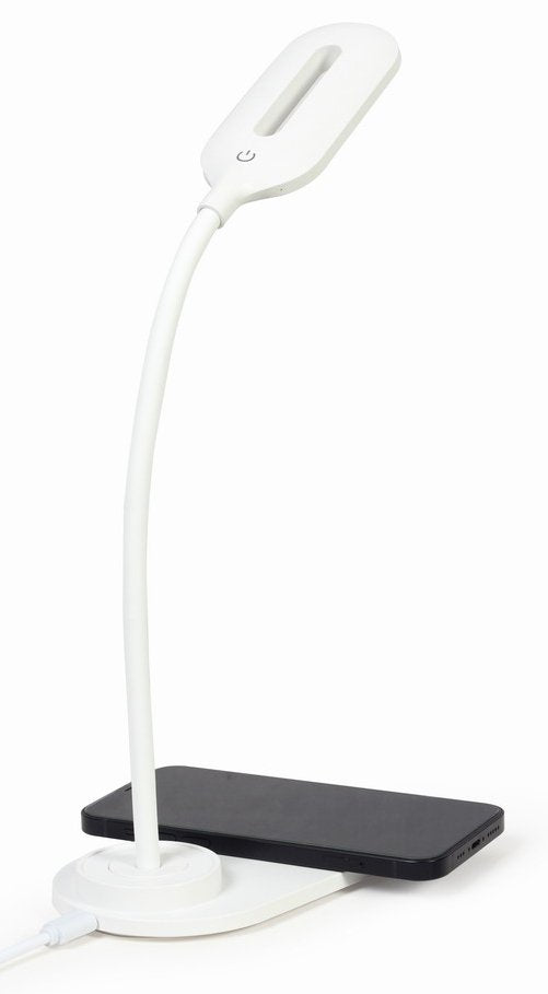 Lampara Led + Cargador Wireless Smartphone 10w, Blanco Y Negro