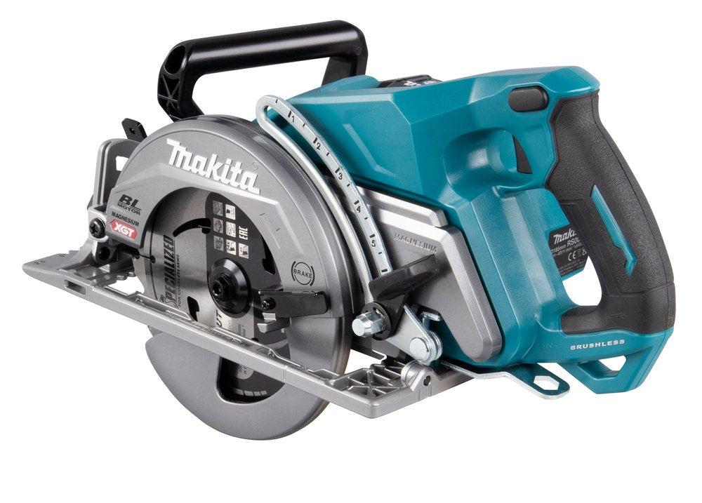 Sierra Circular Inalámbrica Makita Rs001gz Xgt, 40 Voltios (Azul/Negro, Sin Batería Ni Cargador)