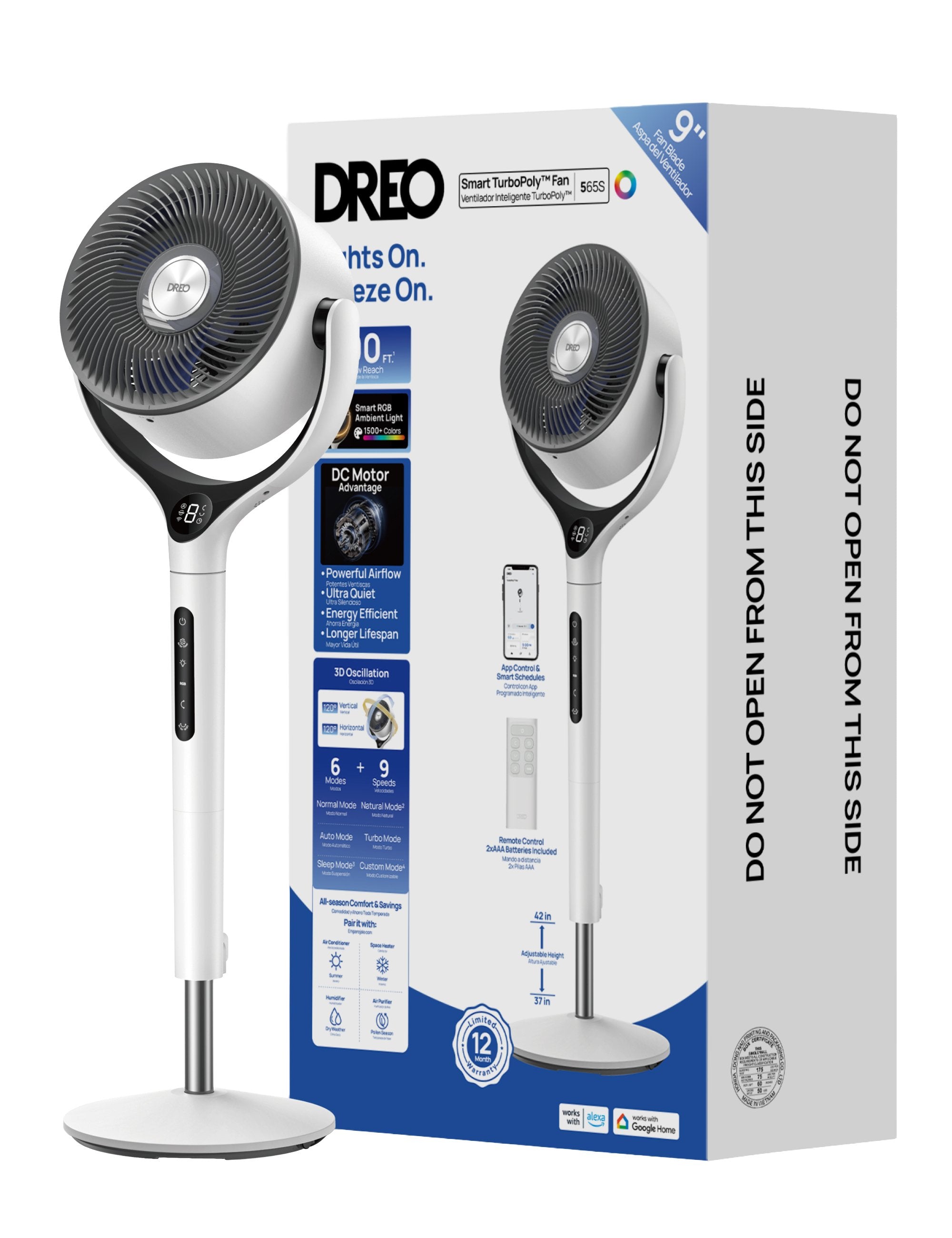 Dreo - Turbopoly Fan 565s Floor Fan