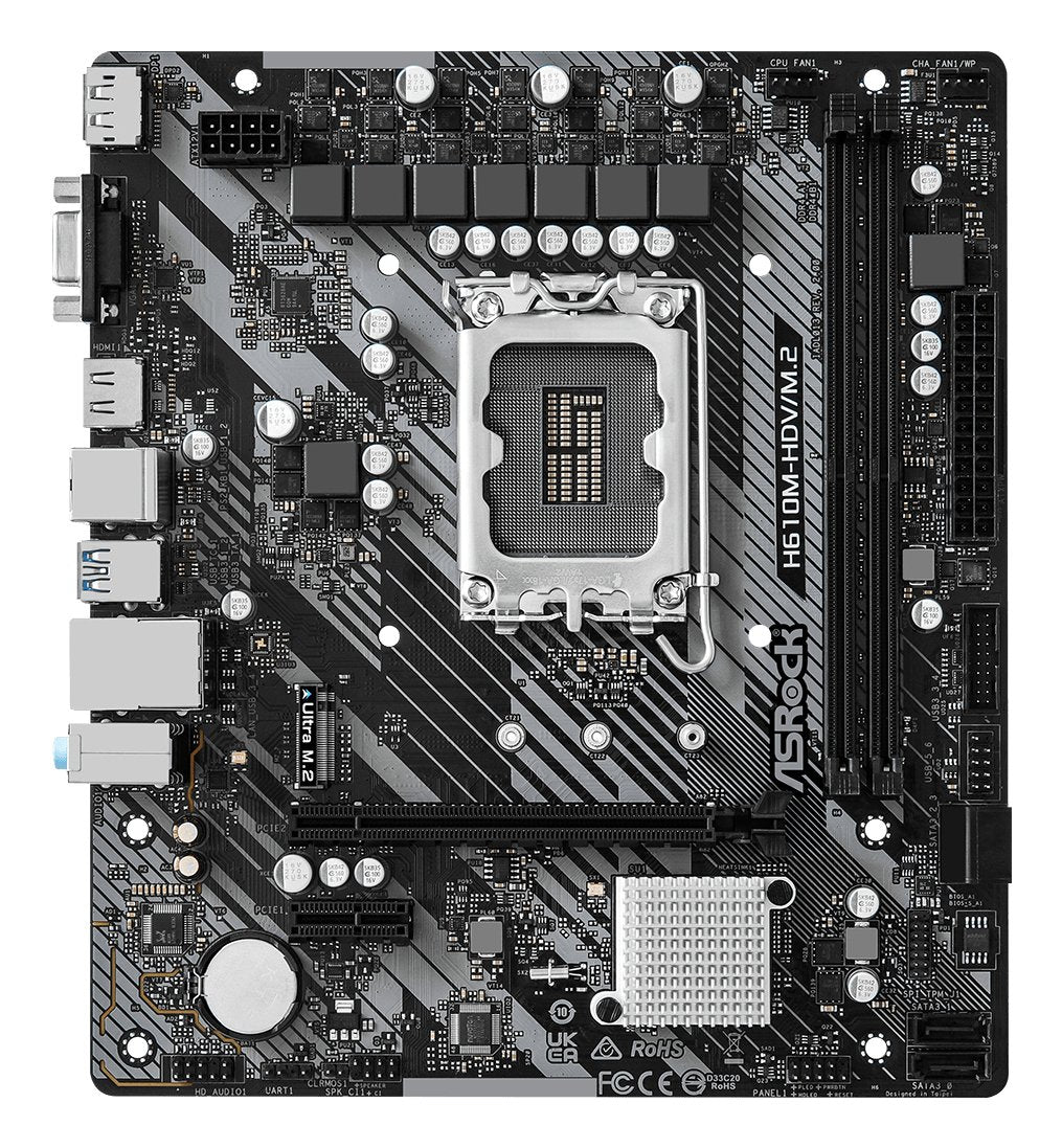 Placa Base Asrock 1700 H610m-Hdv/M.2 R2.0 M-Atx 2xddr4 4xsata6 2xusb 3.2 4xusb 2.0
