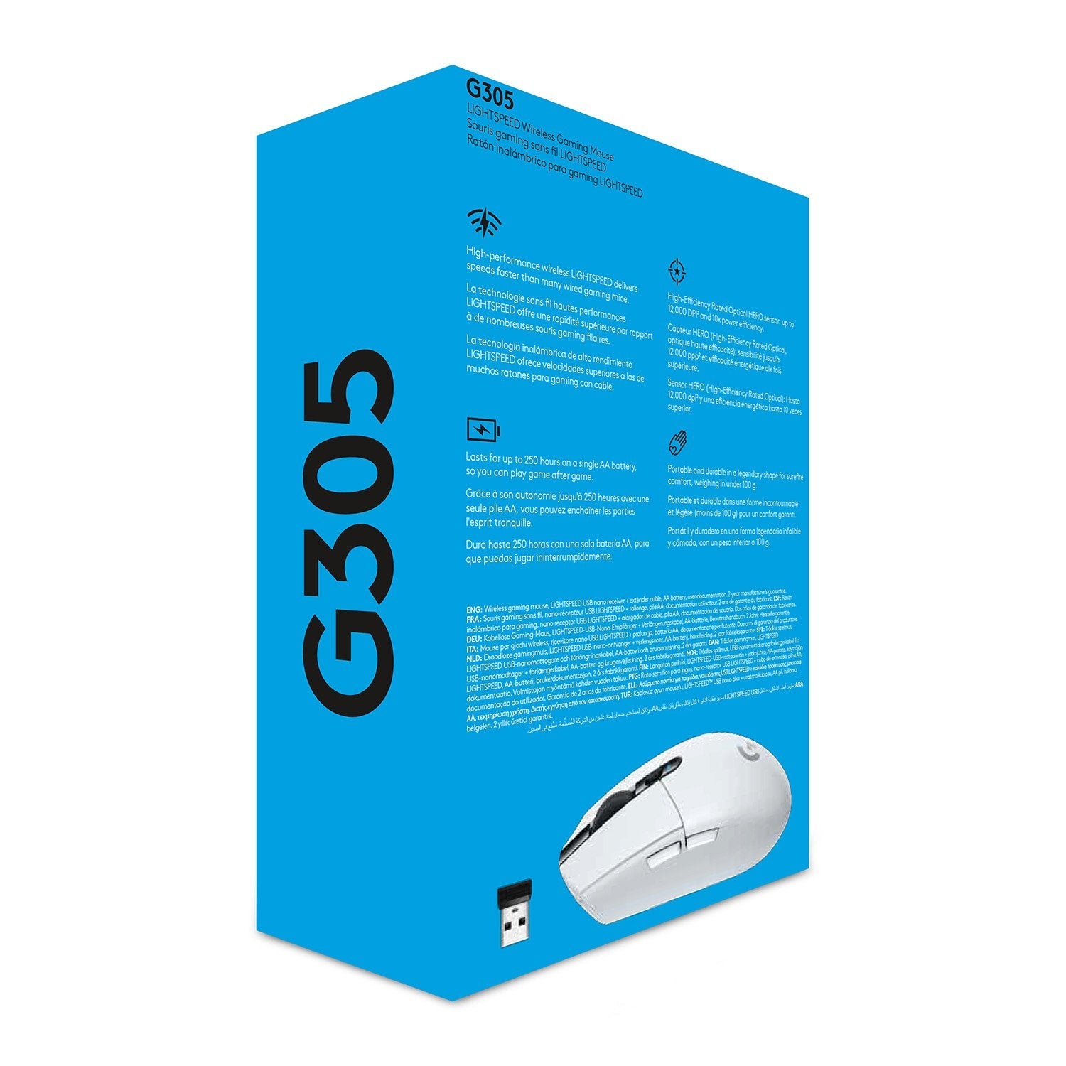 Logitech G305 Lightspeed Ratón Inalámbrico Gaming 12000dpi Blanco