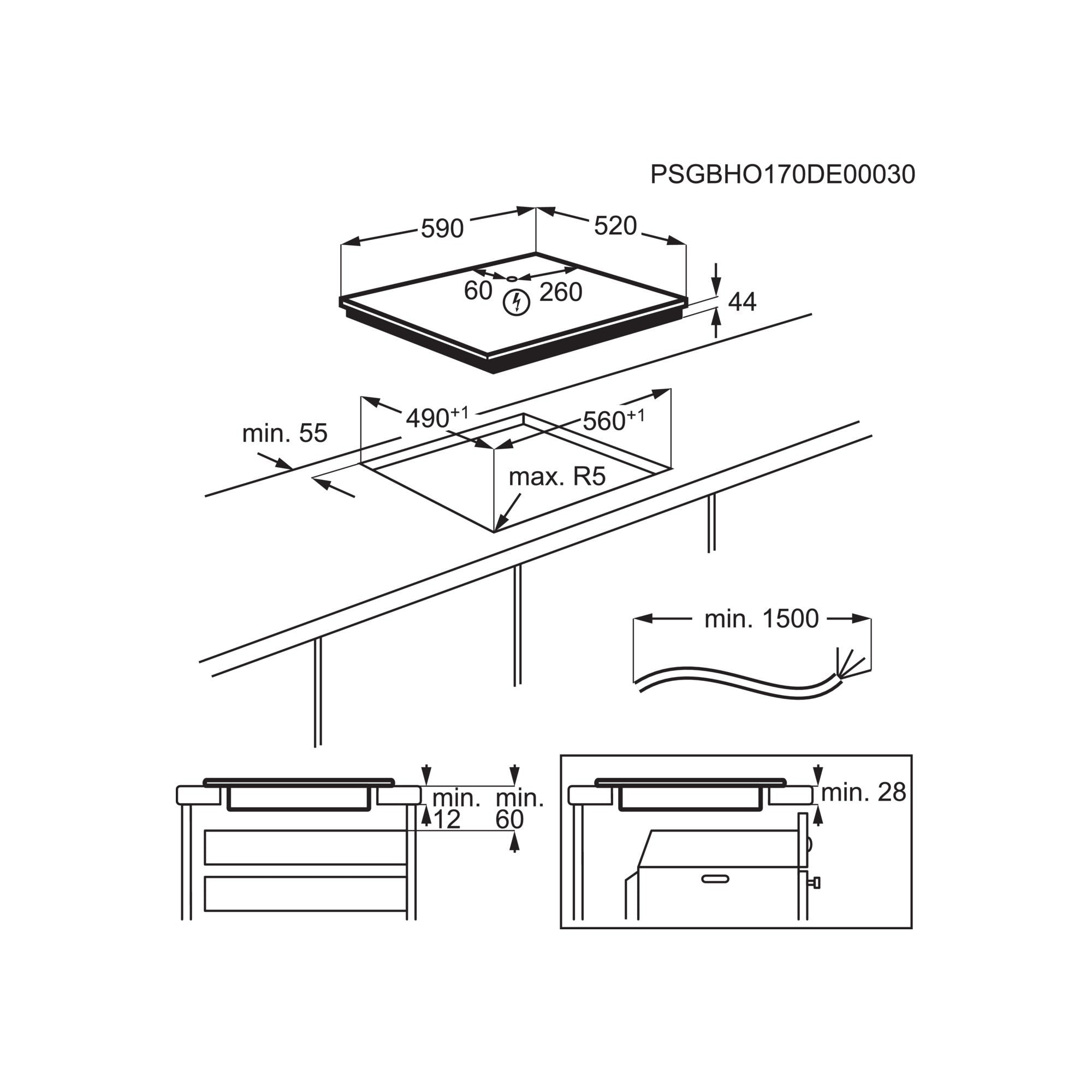 EAN 7332543637683 - Electrolux EIS62443 Negro Integrado 60 cm Con placa de inducción 4 zona(s) imagen 2