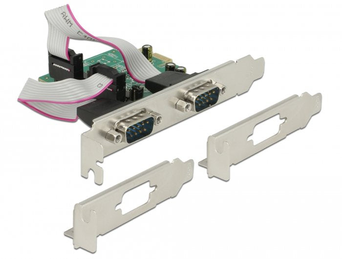 Delock Tarjeta Pci Express  2 X Serial Rs-232 De Alta Velocidad 921k Con Suministro De Voltaje