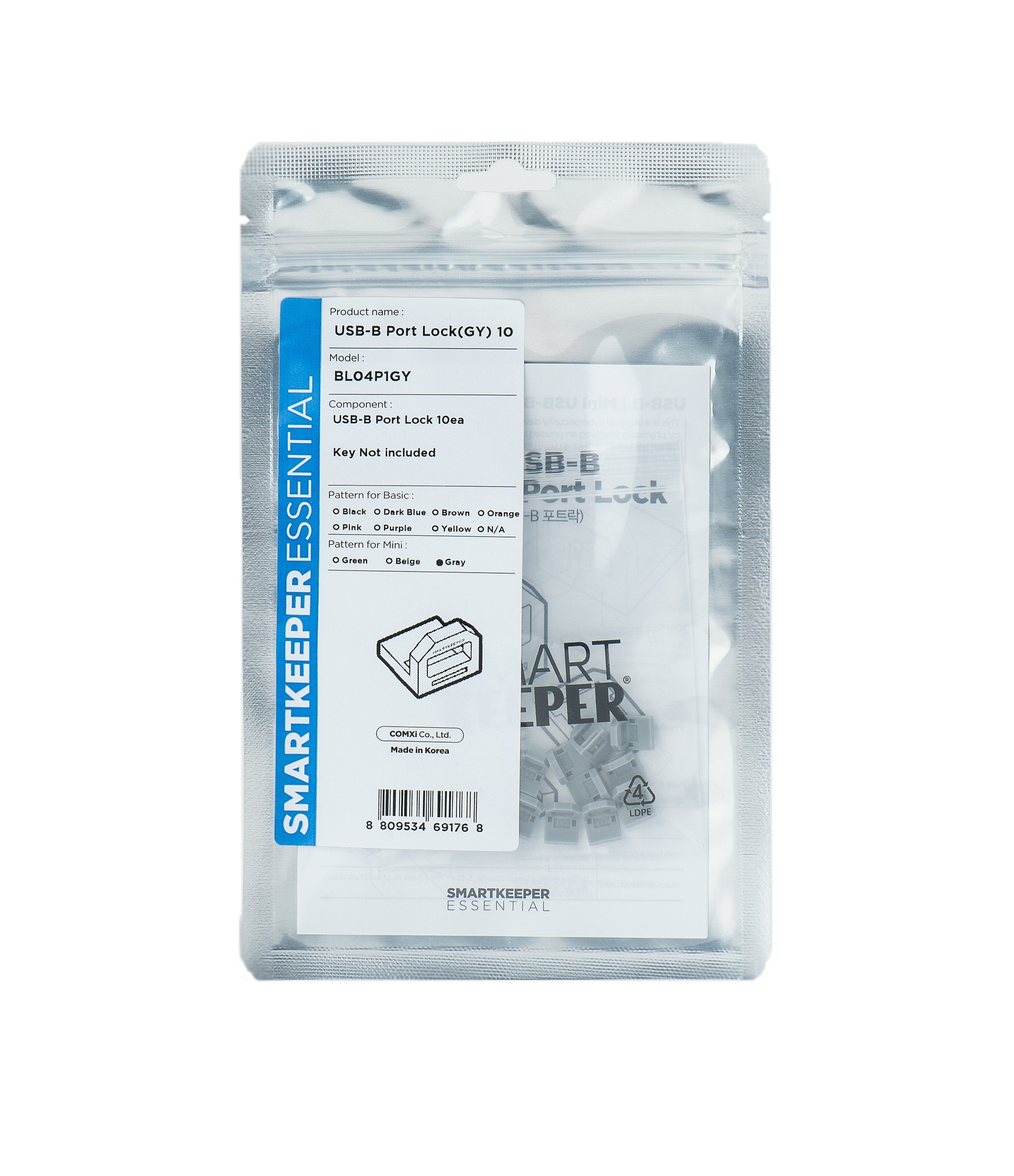 Bloqueador Smartkeeper Mini "Puerto Usb-B" Gris 10 Piezas.