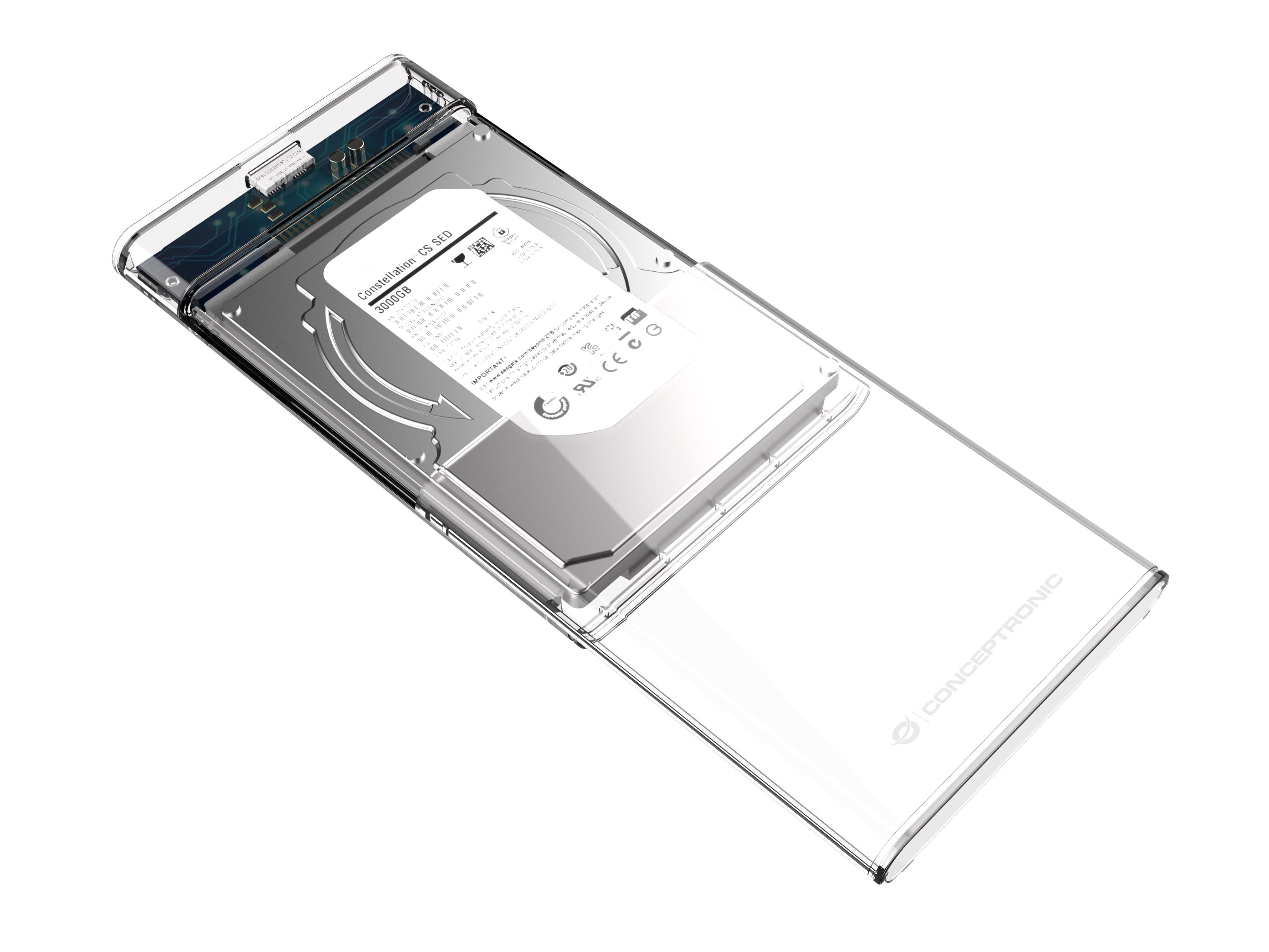 EAN 4015867228029 - Conceptronic DANTE03T caja para disco duro externo Carcasa de disco duro/SSD Transparente 2.5" imagen 4